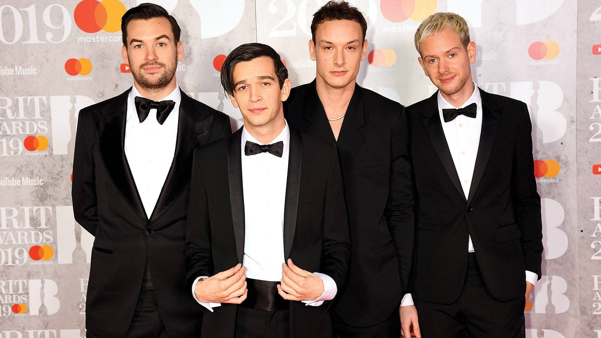 The 1975, black tuxedos, 2019 BRIT Awards, Full HD Desktop Wallpaper