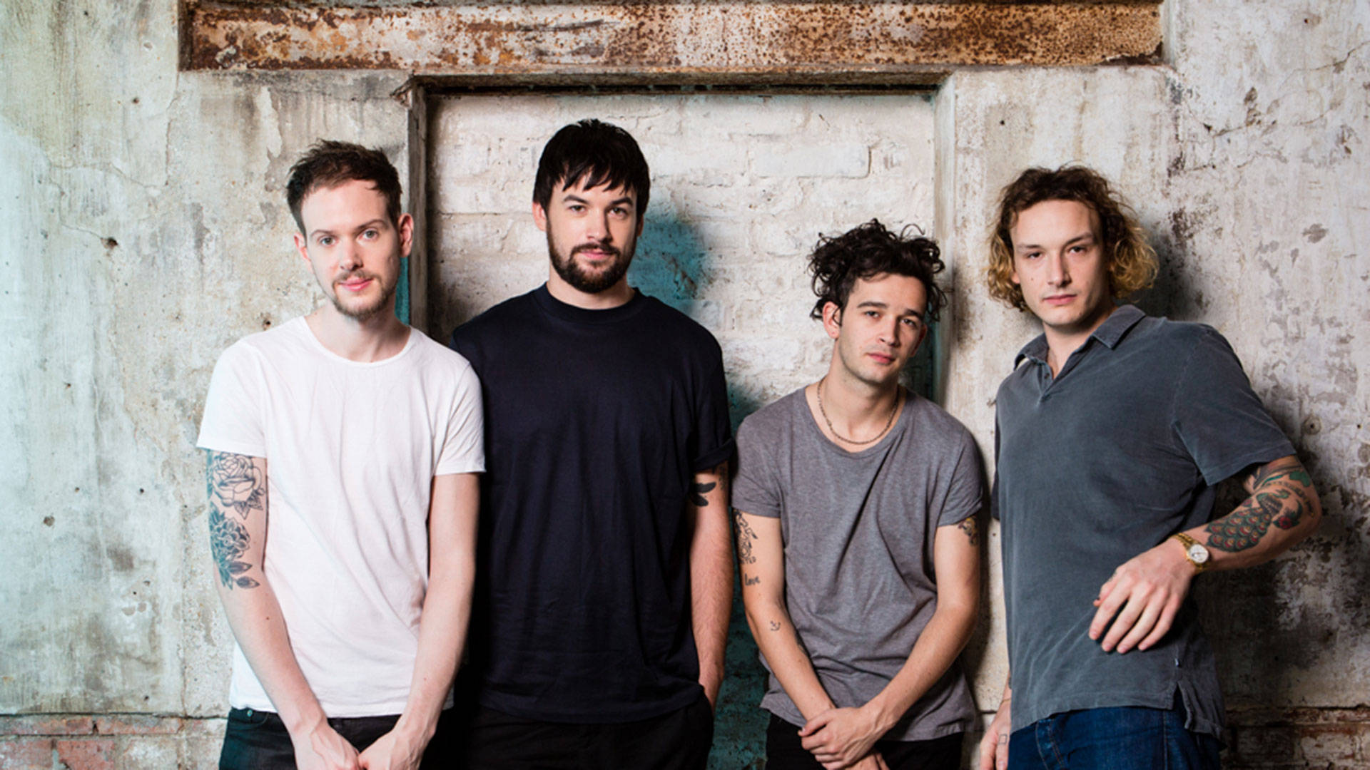 The 1975, tattooed men, casual tees, Full HD Desktop Wallpaper