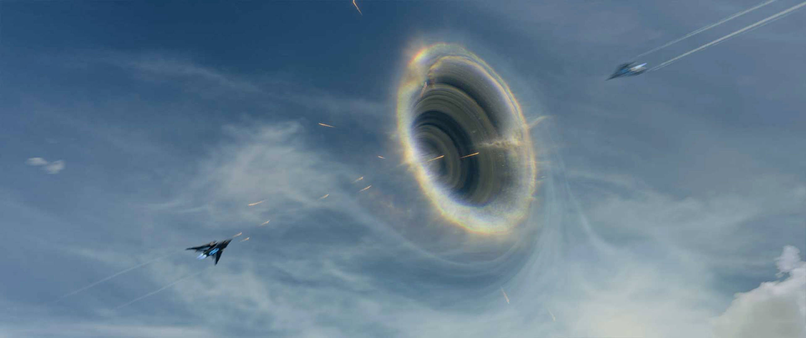 The Adam Project, Time Warp Scene, glowing cosmic black hole, 2K Desktop Wallpaper