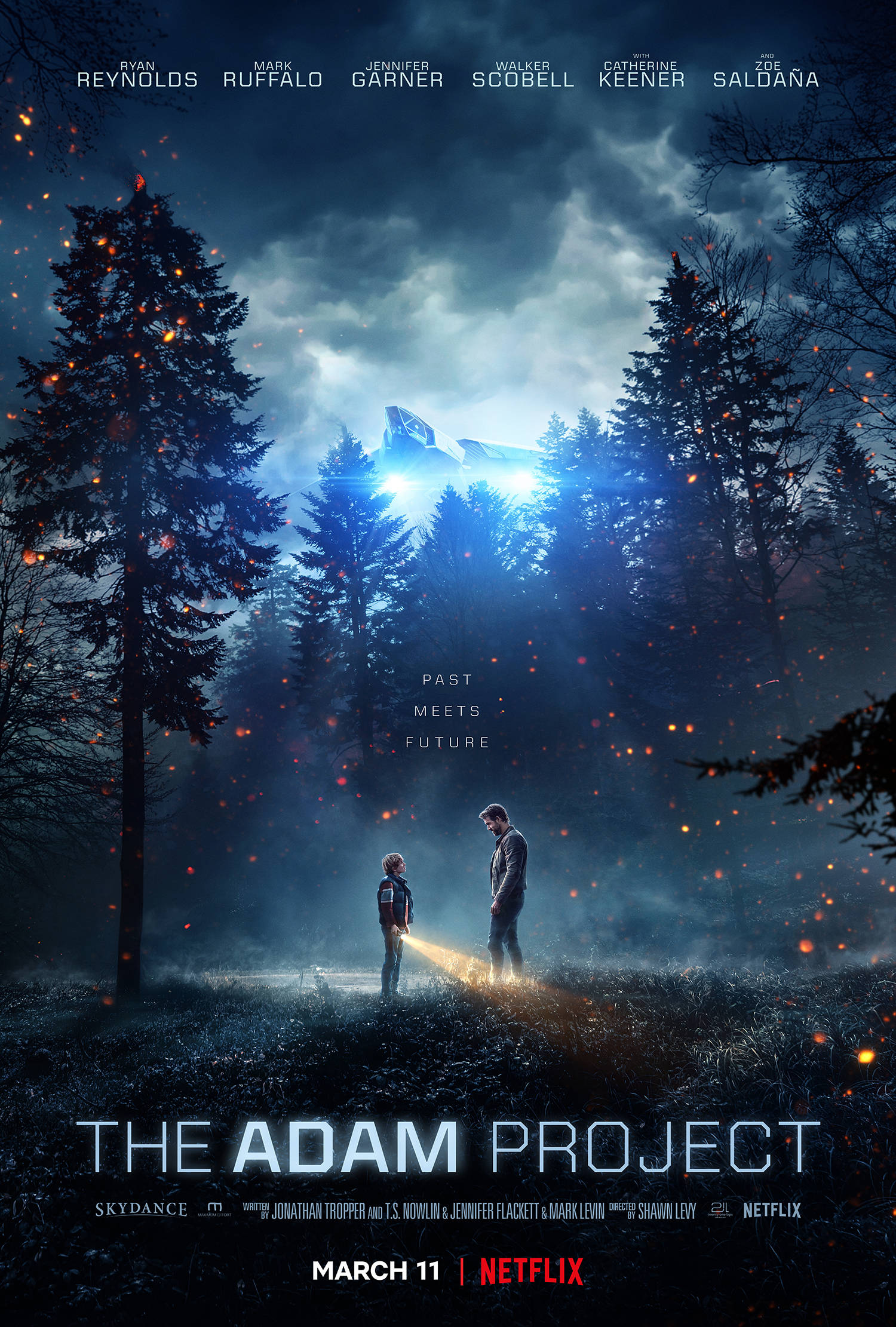 The Adam Project, futuristic aircraft, misty forest, Full HD Phone Wallpaper