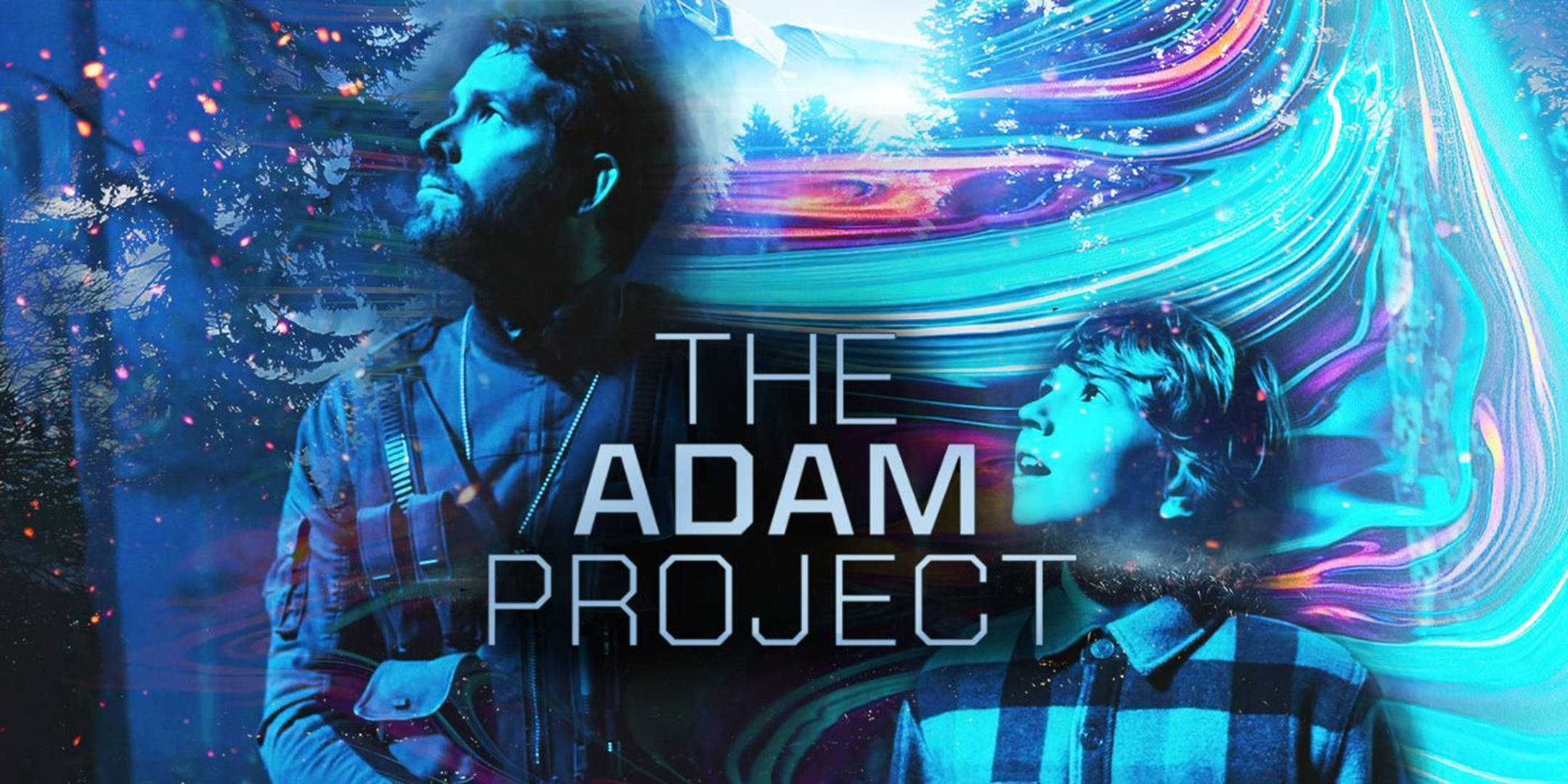 The Adam Project, cosmic backdrop, neon streaks, Full HD Desktop Wallpaper