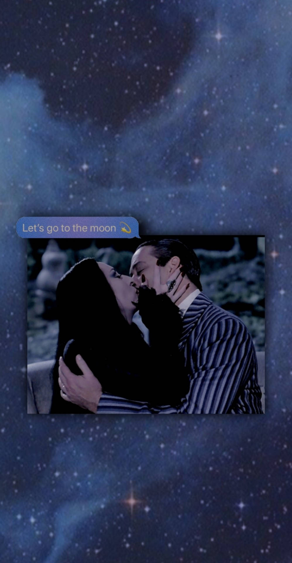 The Addams Family, couple, starry night sky, Full HD Phone Wallpaper