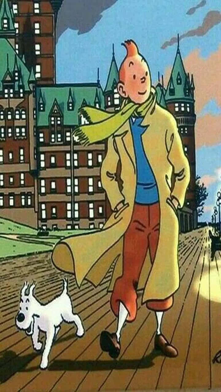 The Adventures Of Tintin, Snowy, wooden boardwalk, HD Phone Wallpaper