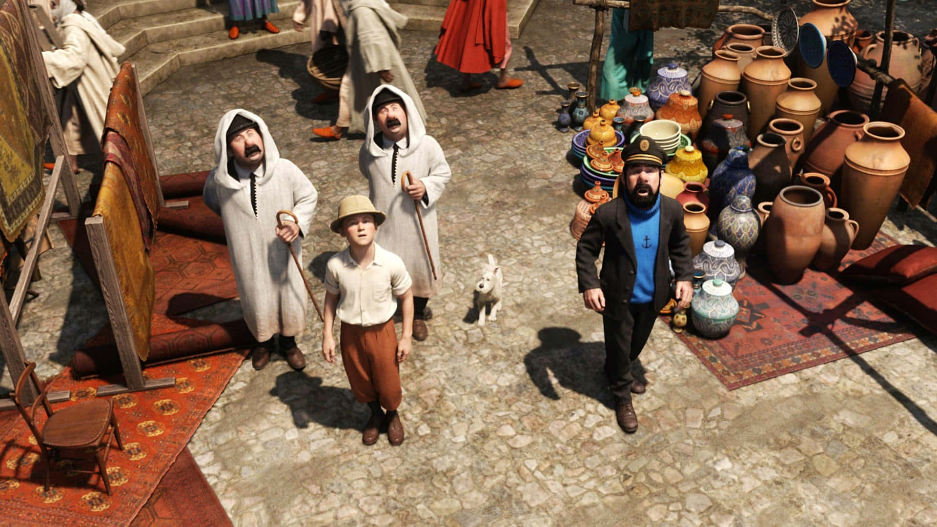 The Adventures Of Tintin, film rendition, ancient marketplace, Full HD Desktop Wallpaper