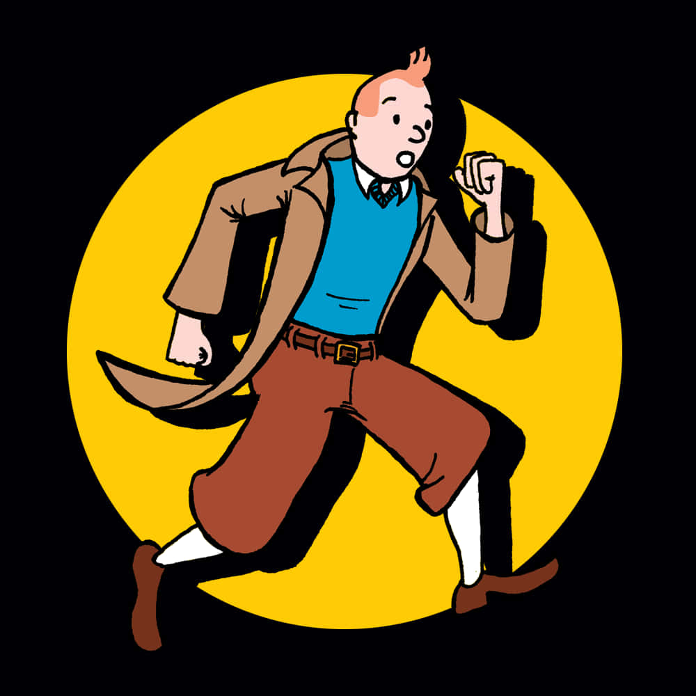 The Adventures Of Tintin, red hair, bold yellow circle, SD Desktop Wallpaper