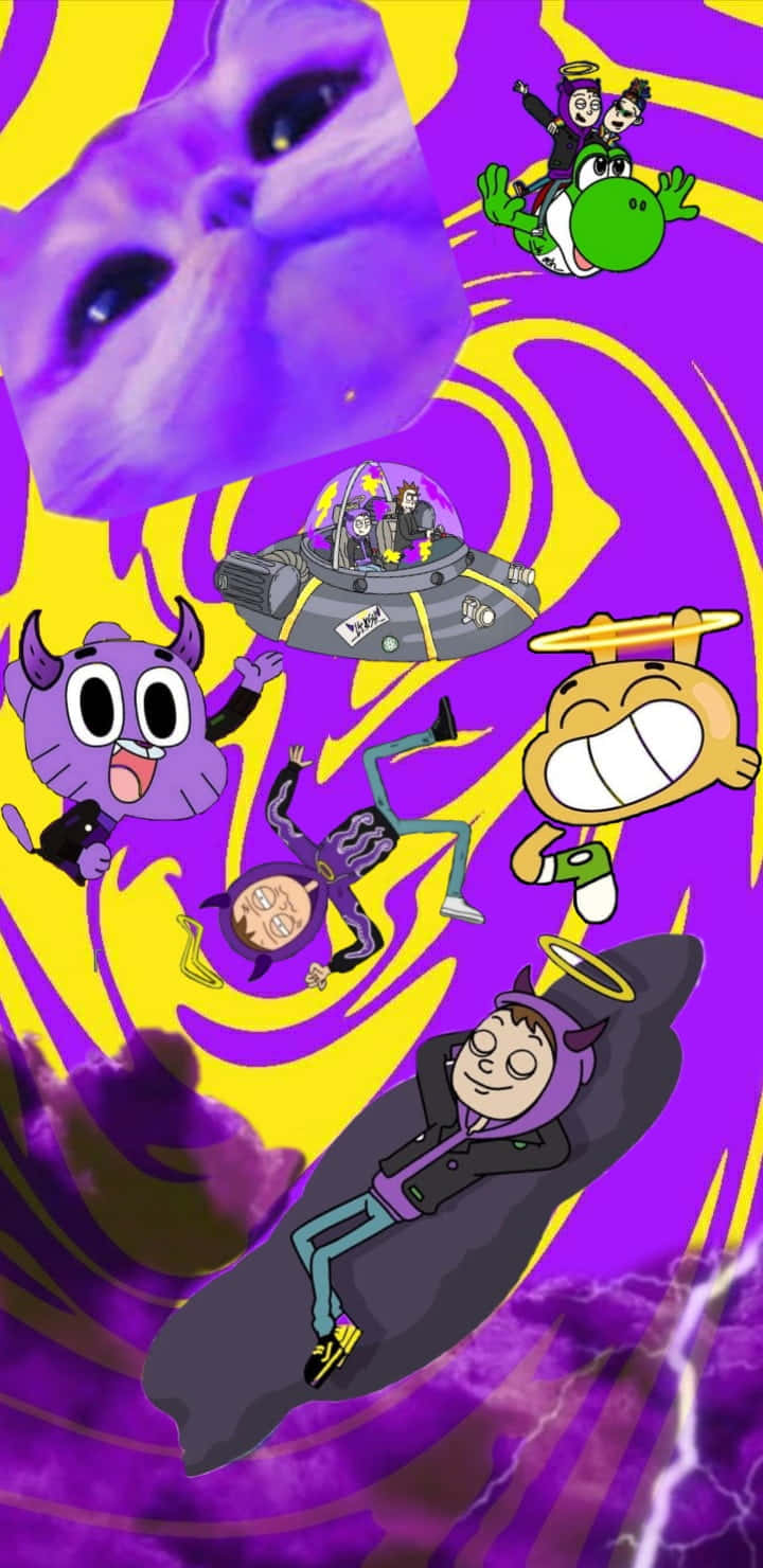 The Amazing World of Gumball, purple, yellow, HD Phone Wallpaper