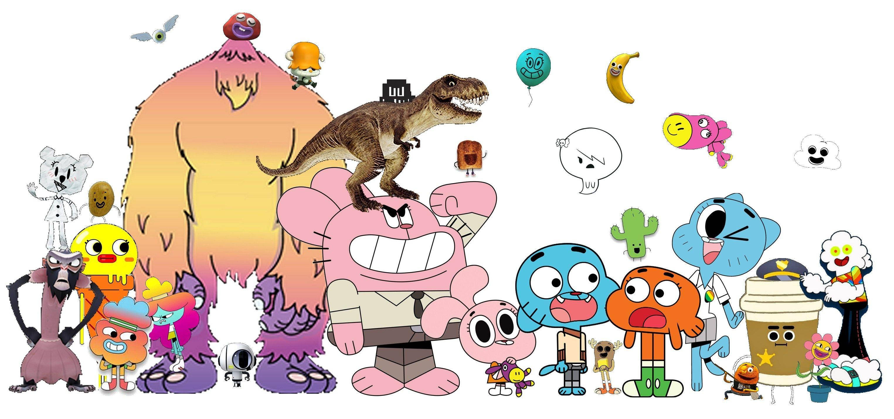 The Amazing World Of Gumball, Gumball, dinosaur, 2K Desktop Wallpaper