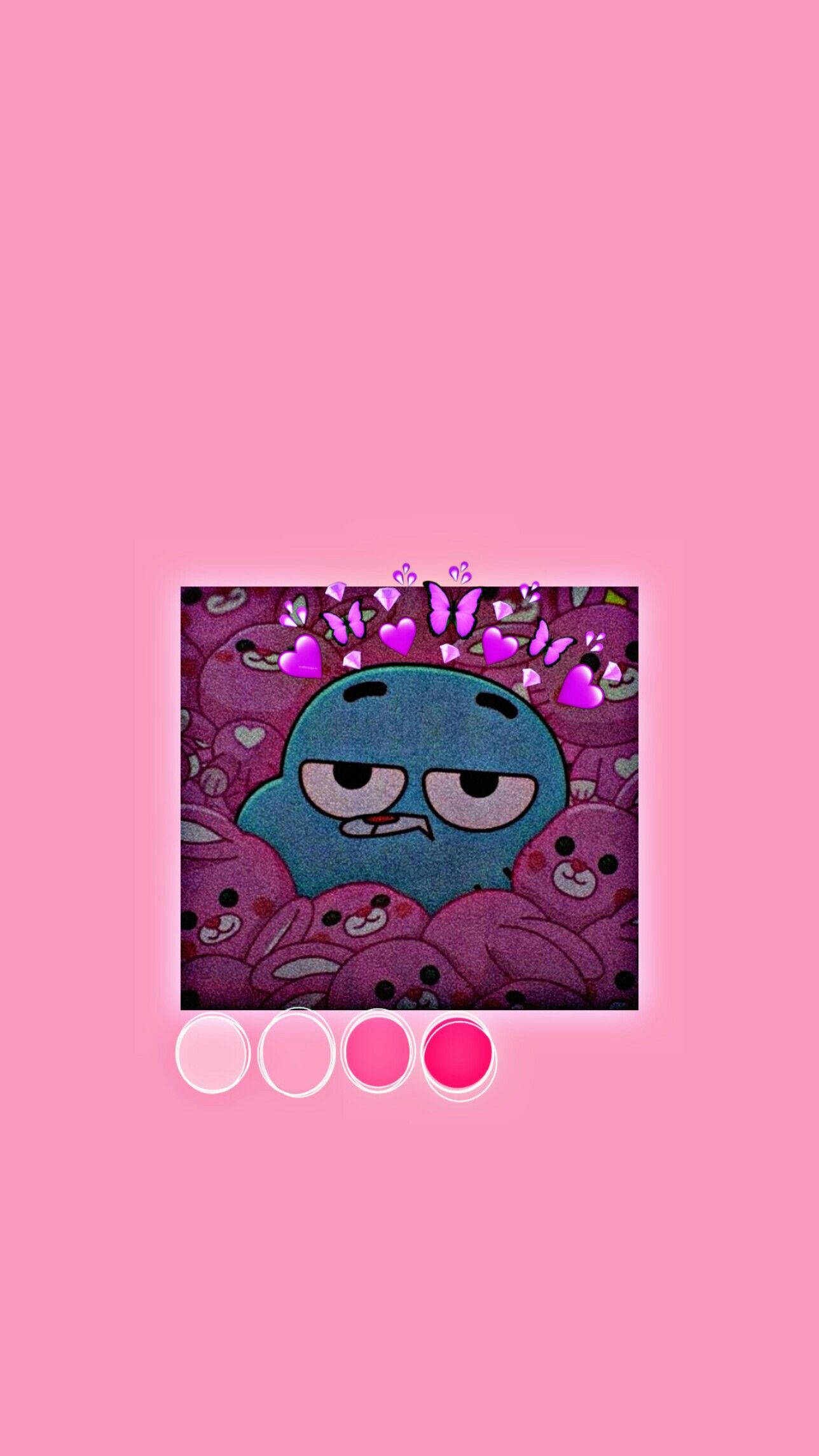 Gumball, pink background, blue cartoon character, Full HD Phone Wallpaper