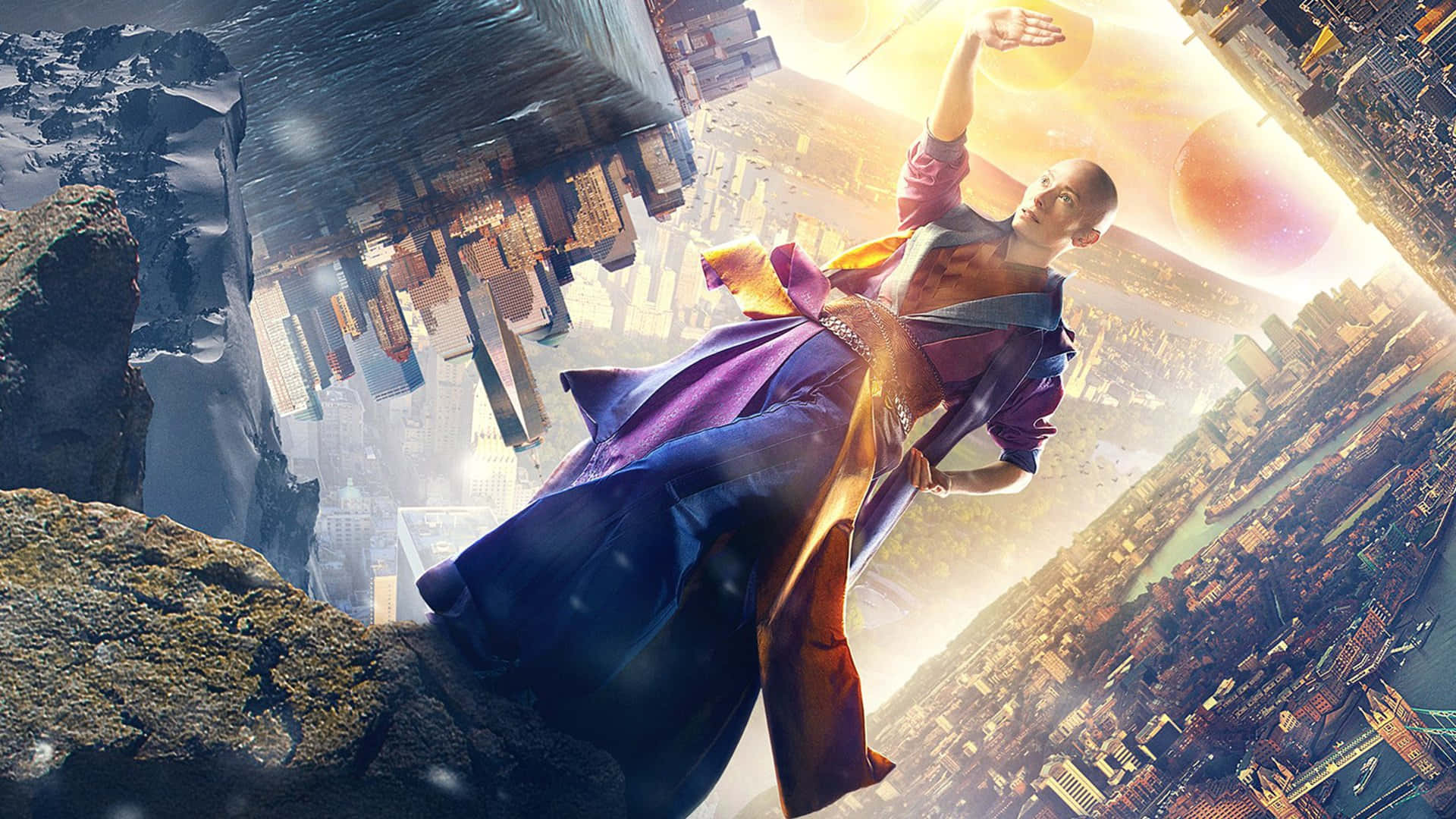 The Ancient One, bald monk, flowing purple robes, Full HD Desktop Wallpaper