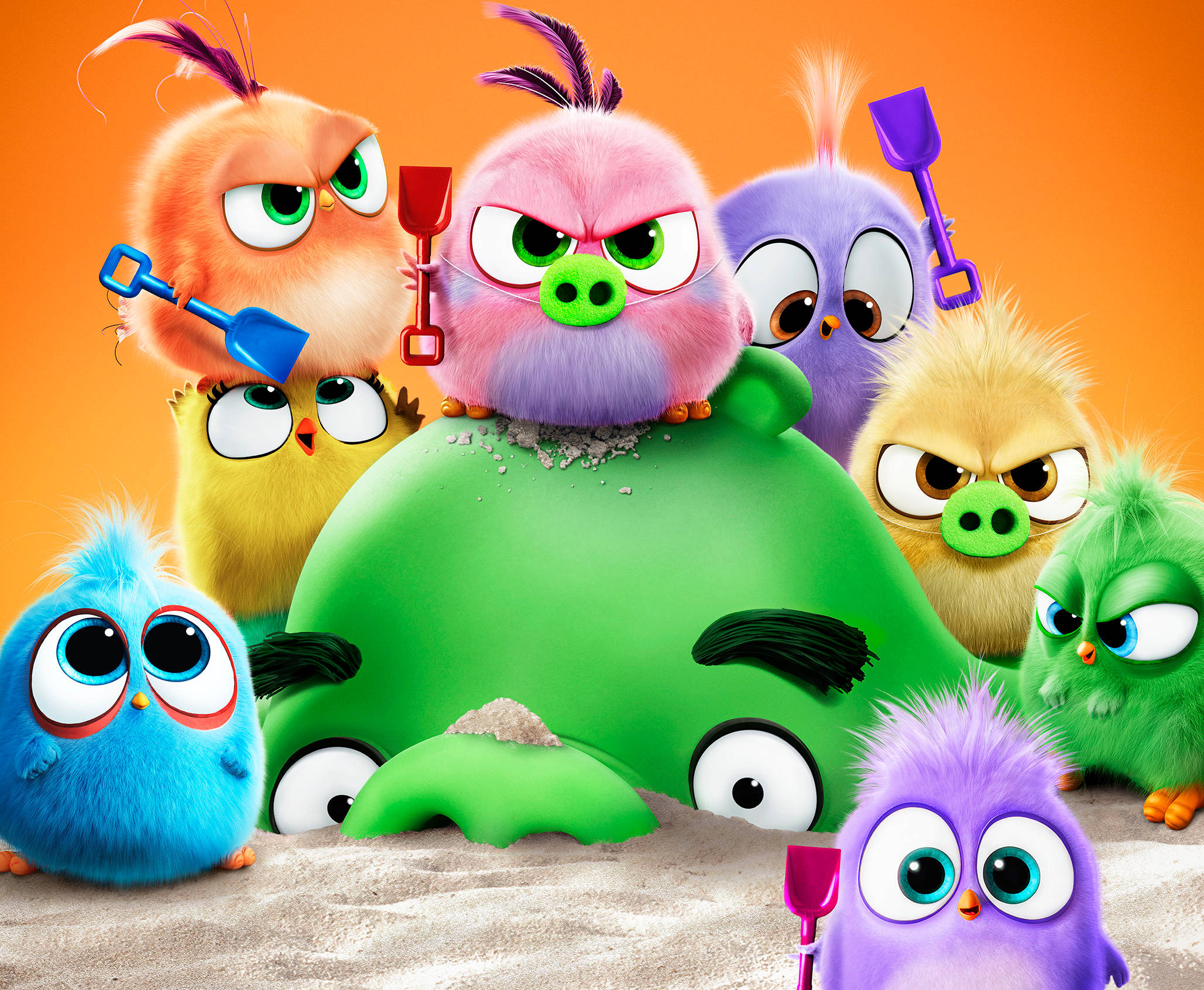The Angry Birds Movie 2, Angry Birds, green pig, Full HD Desktop Wallpaper