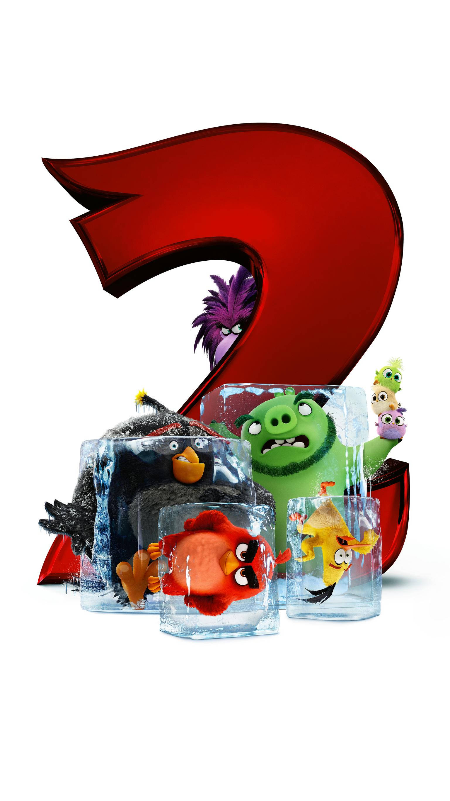 The Angry Birds Movie 2, Angry Birds characters, ice blocks, 2K Phone Wallpaper