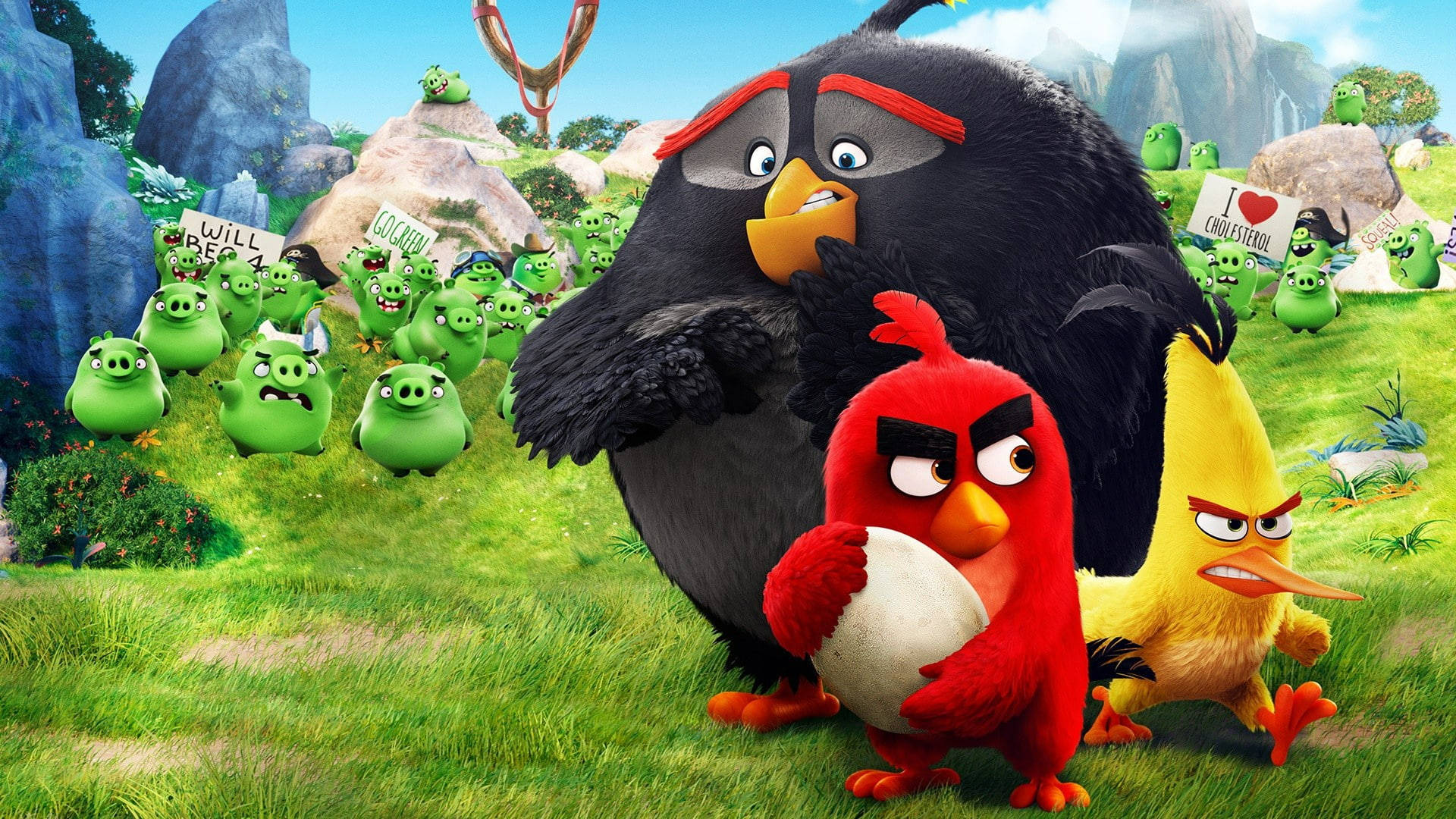 The Angry Birds Movie 2, Red, yellow, Full HD Desktop Wallpaper