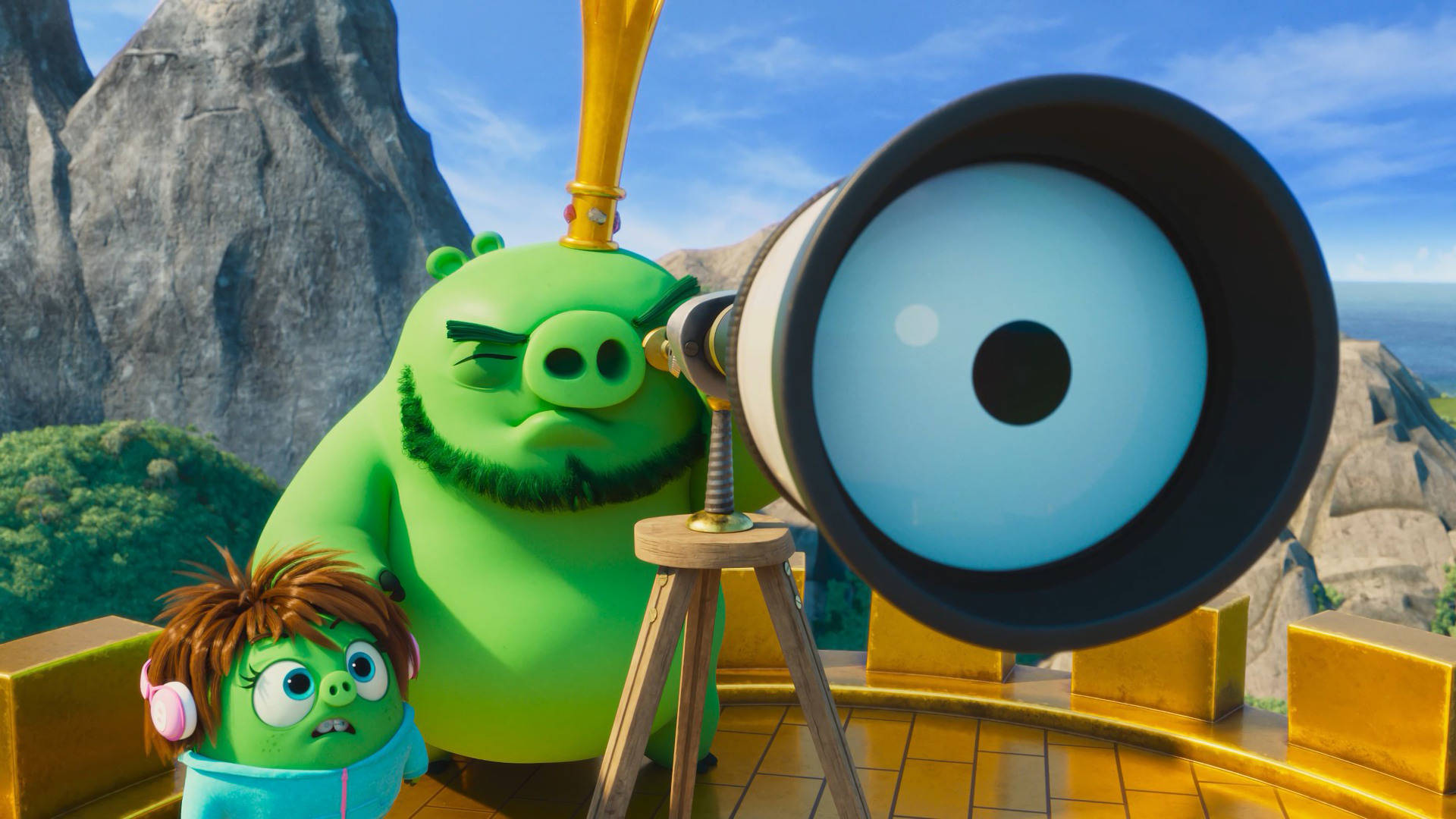 The Angry Birds Movie 2, spying piggies, green pig, Full HD Desktop Wallpaper