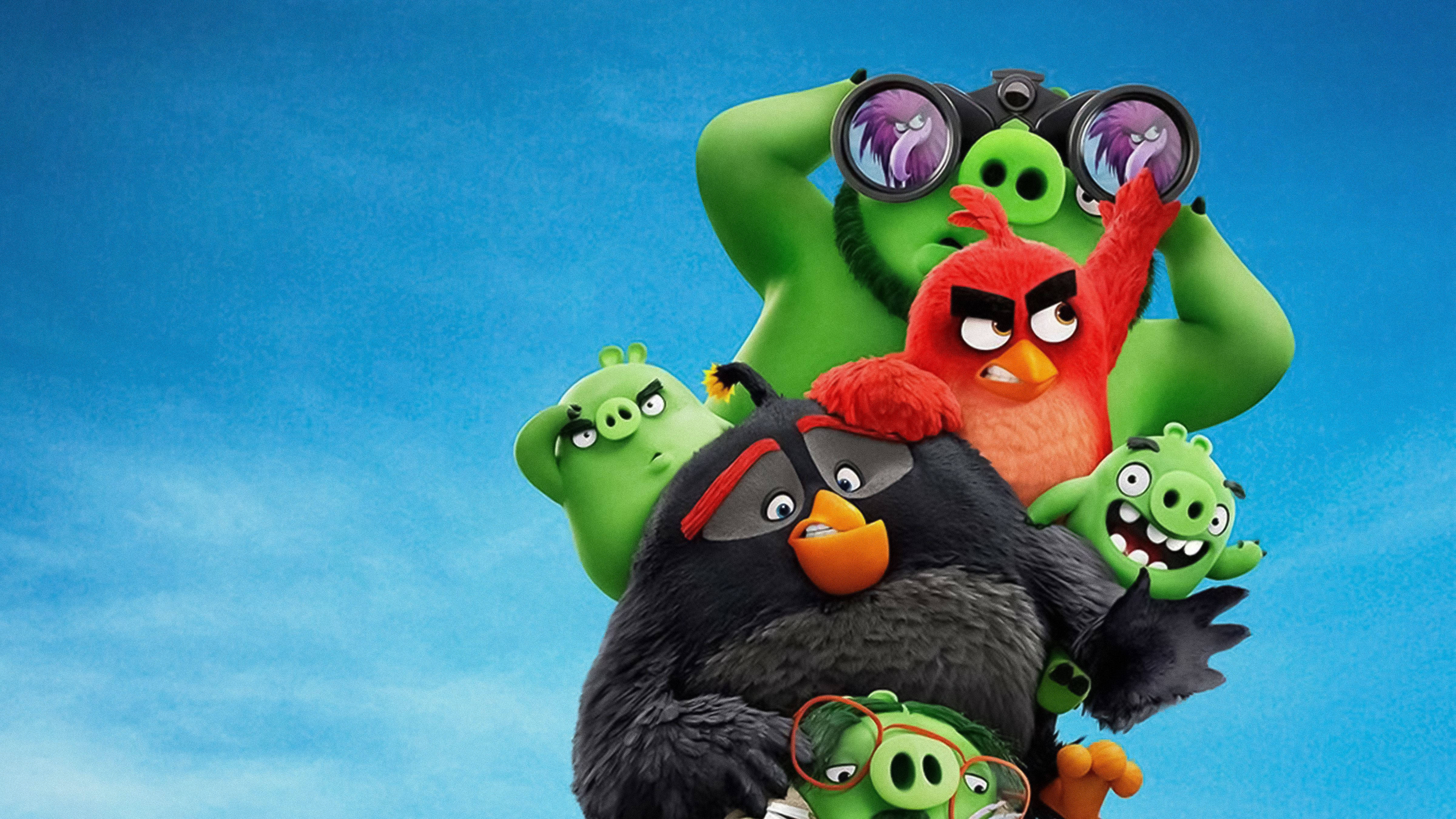 The Angry Birds Movie 2, Angry Birds, bright blue sky, 4K Desktop Wallpaper