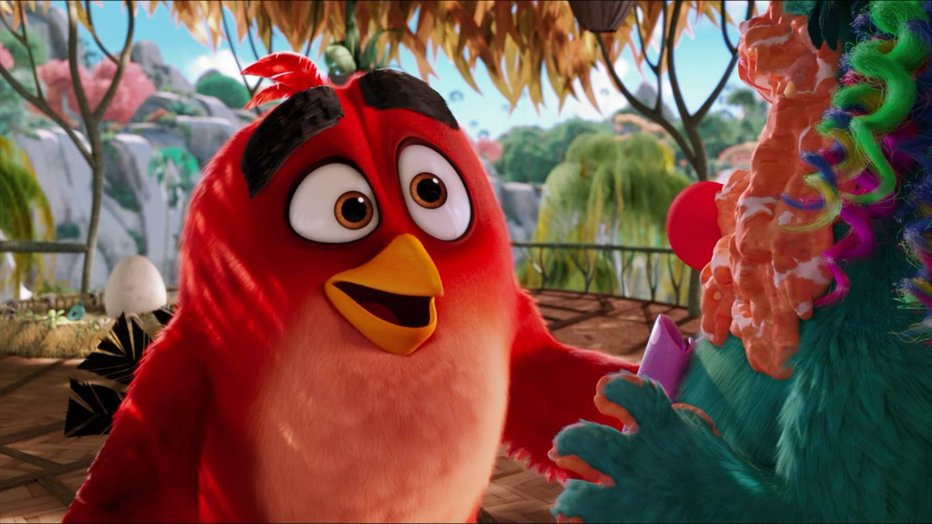 The Angry Birds Movie 2, Red, purple object, Full HD Desktop Wallpaper