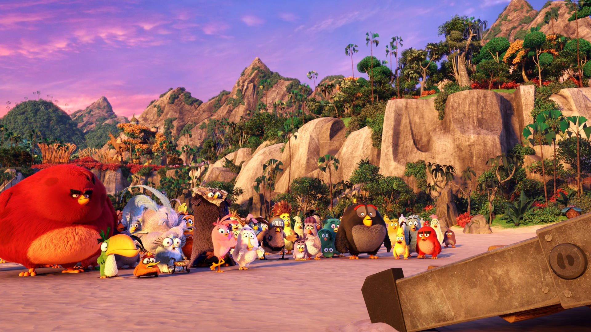 The Angry Birds Movie 2, Angry Birds characters, tropical canyon, Full HD Desktop Wallpaper