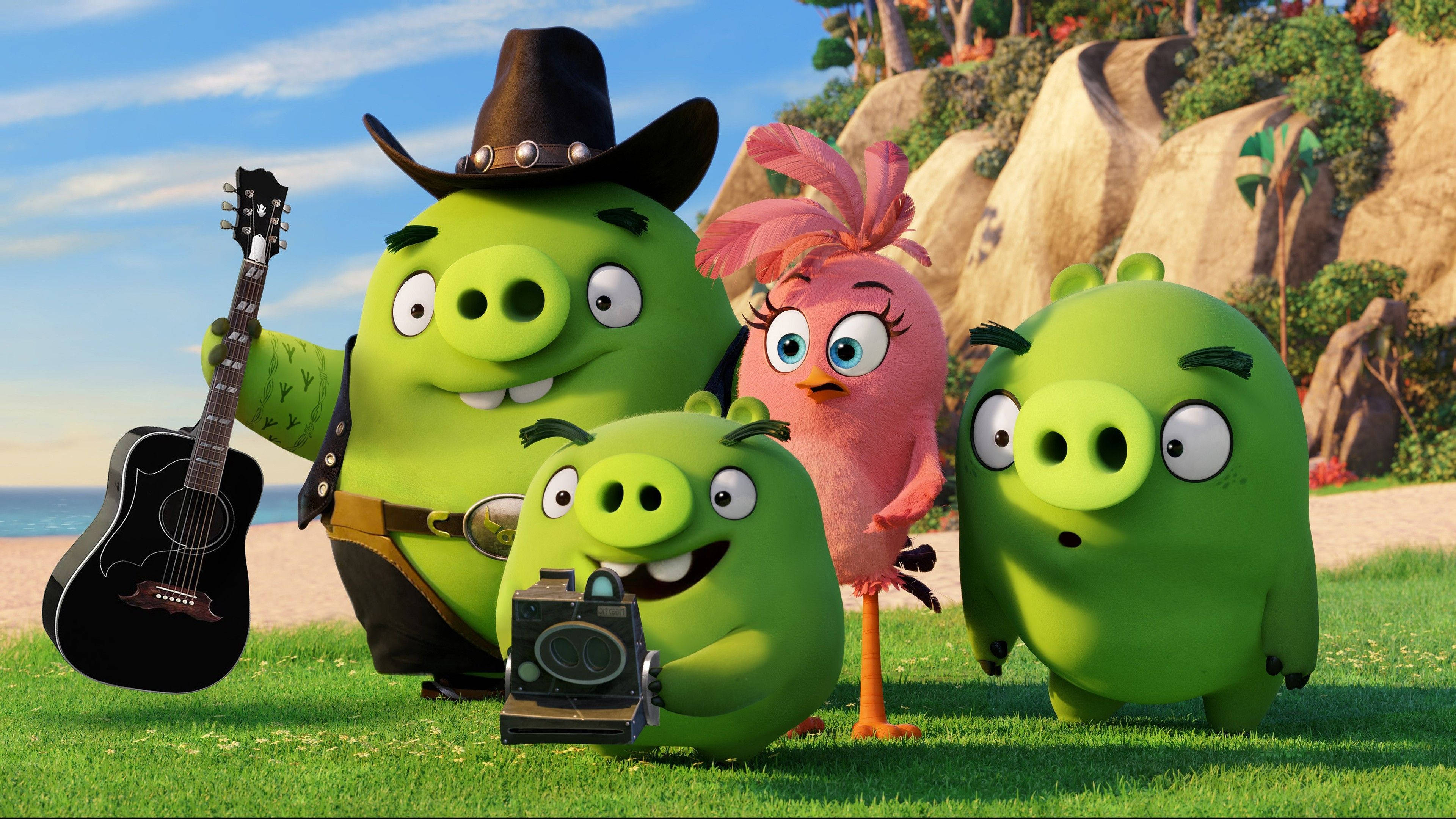 The Angry Birds Movie 2, green pigs, pink bird, 4K Desktop Wallpaper
