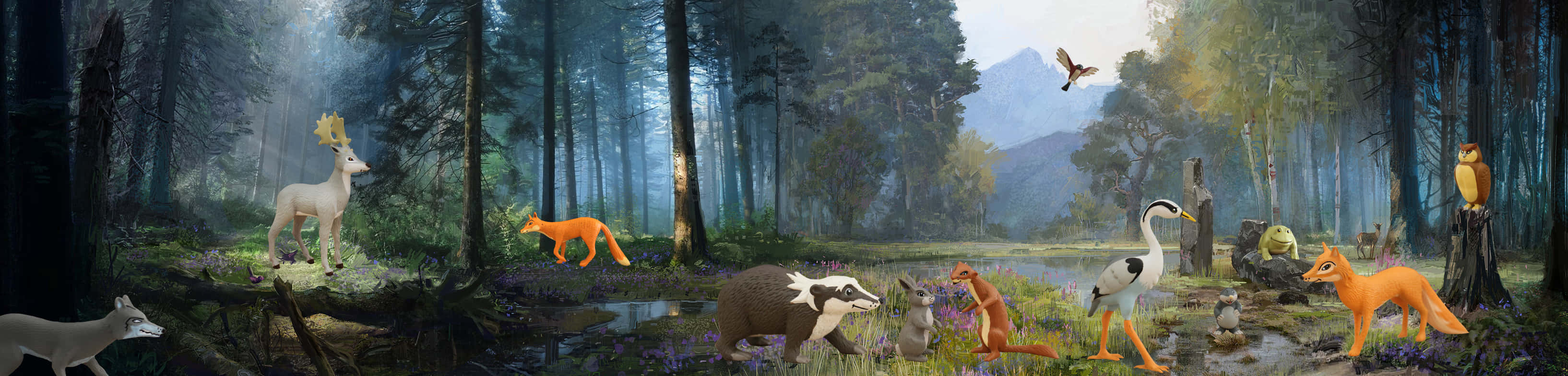 Animals Of Farthing Wood, mist, woodland, 2K Desktop Wallpaper