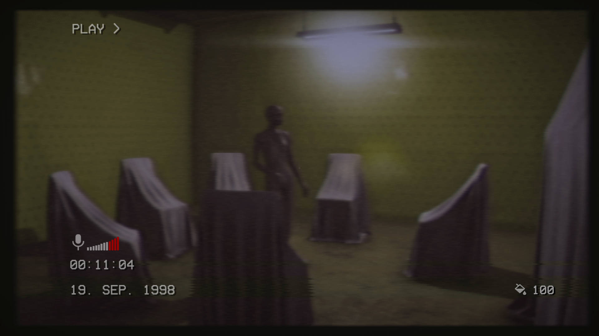 The Backrooms, dimly lit room, humanoid figure, Full HD Desktop Wallpaper
