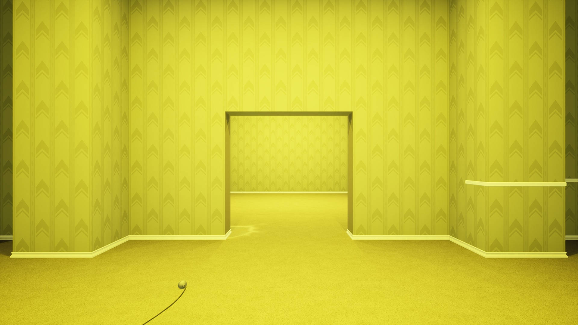 The Backrooms, surreal yellow room, patterned wallpaper, Full HD Desktop Wallpaper