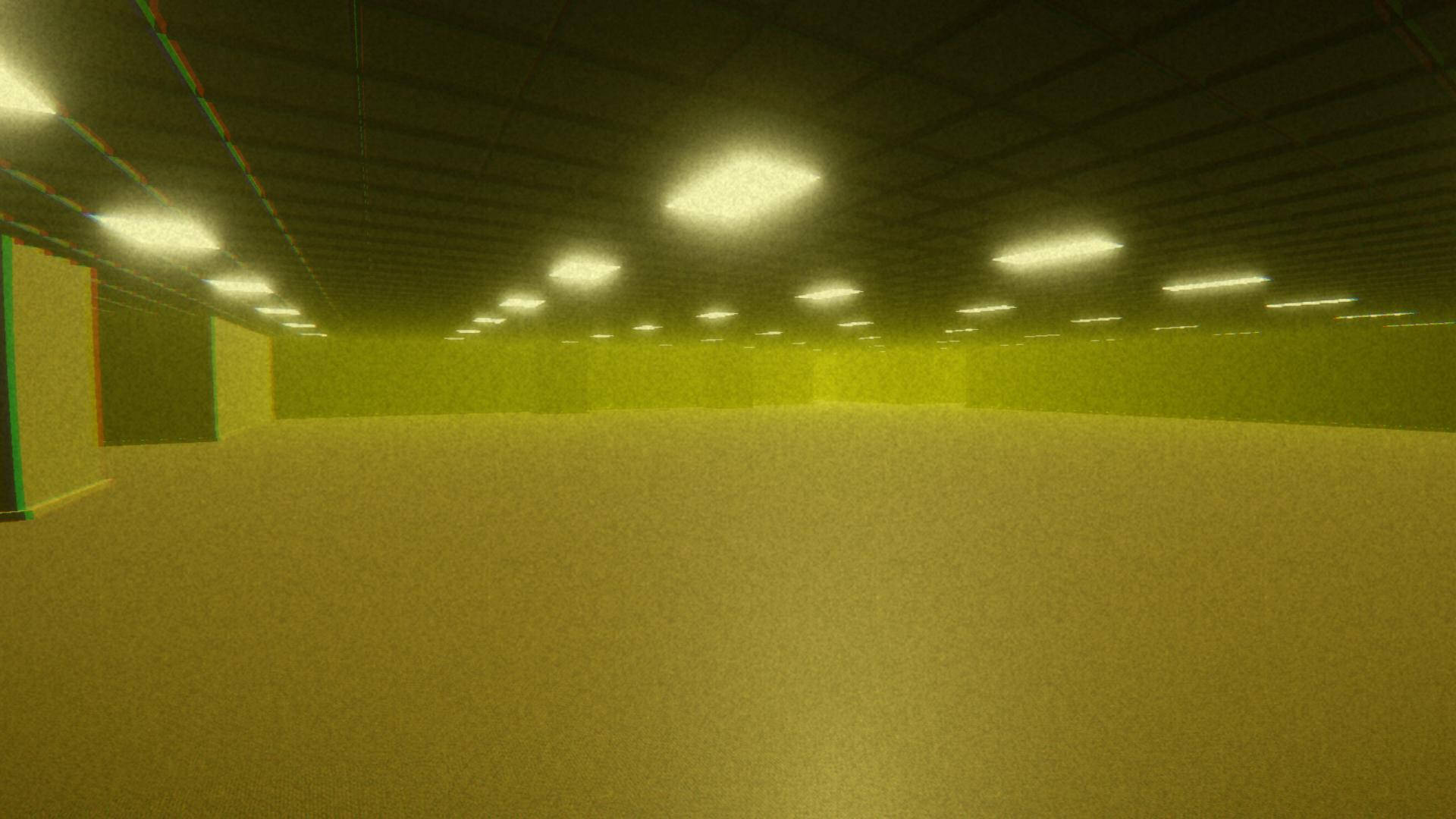 The Backrooms, empty warehouse, eerie yellow light, Full HD Desktop Wallpaper