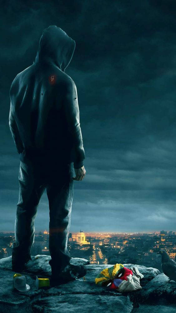 Bad Boy, rooftop, city at night, SD Phone Wallpaper