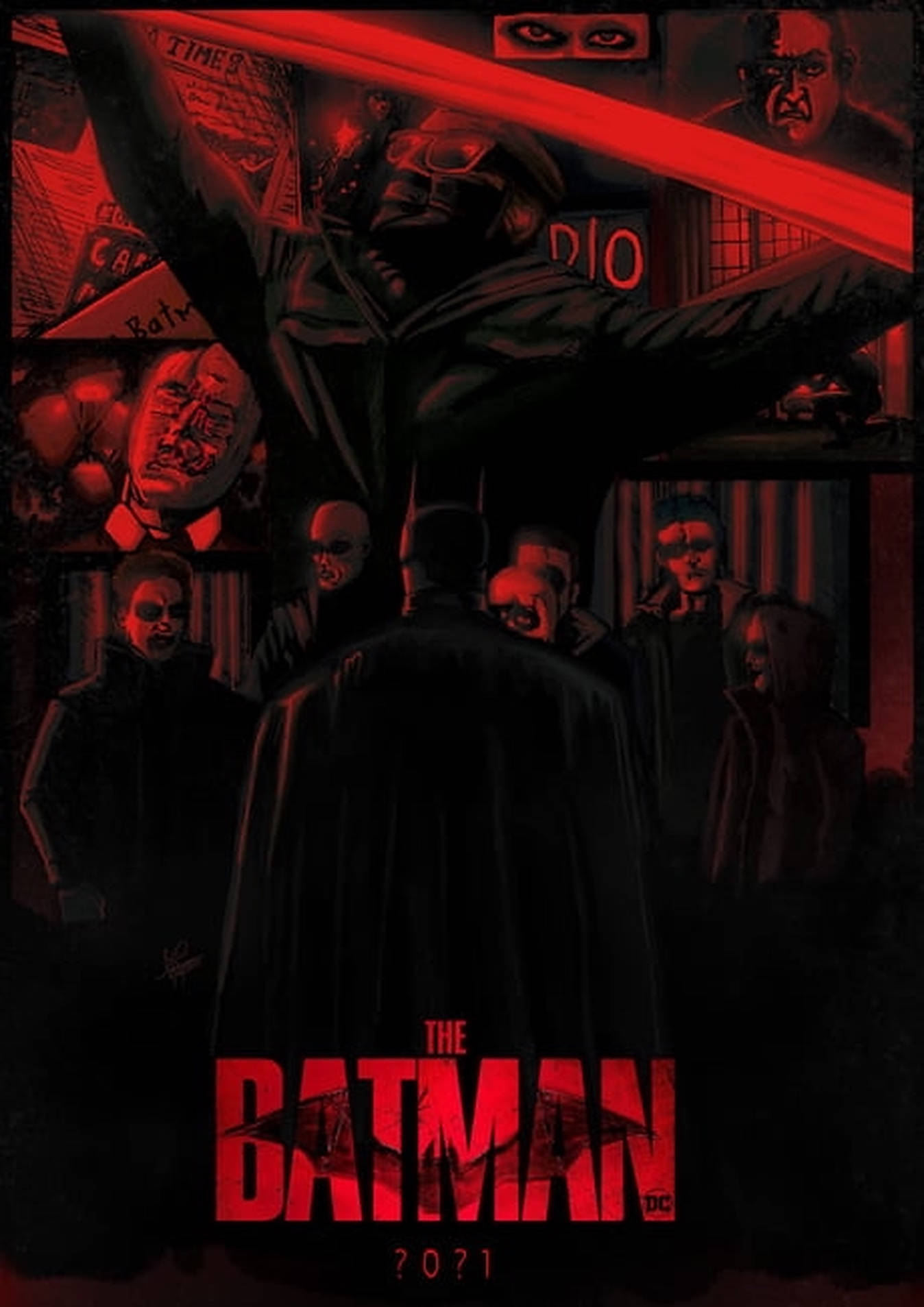 The Batman 2022, Batman, glowing red bat symbol, HD Phone Wallpaper