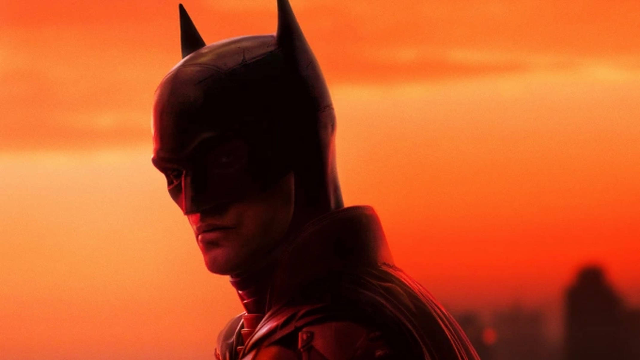 The Batman 2022, sunset, fiery orange sunset sky, Full HD Desktop Wallpaper