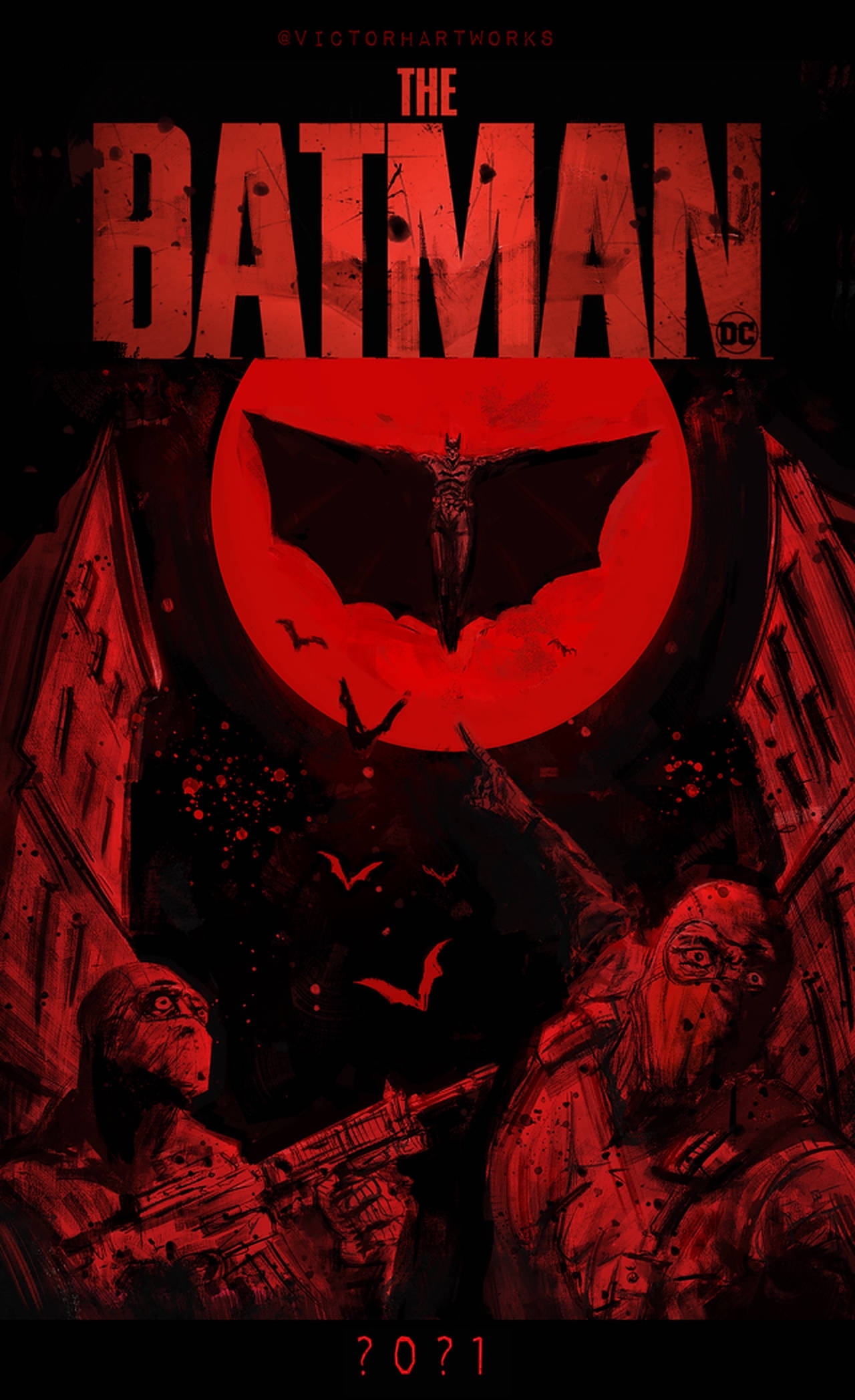 The Batman 2022, black and red, Batman, Full HD Phone Wallpaper