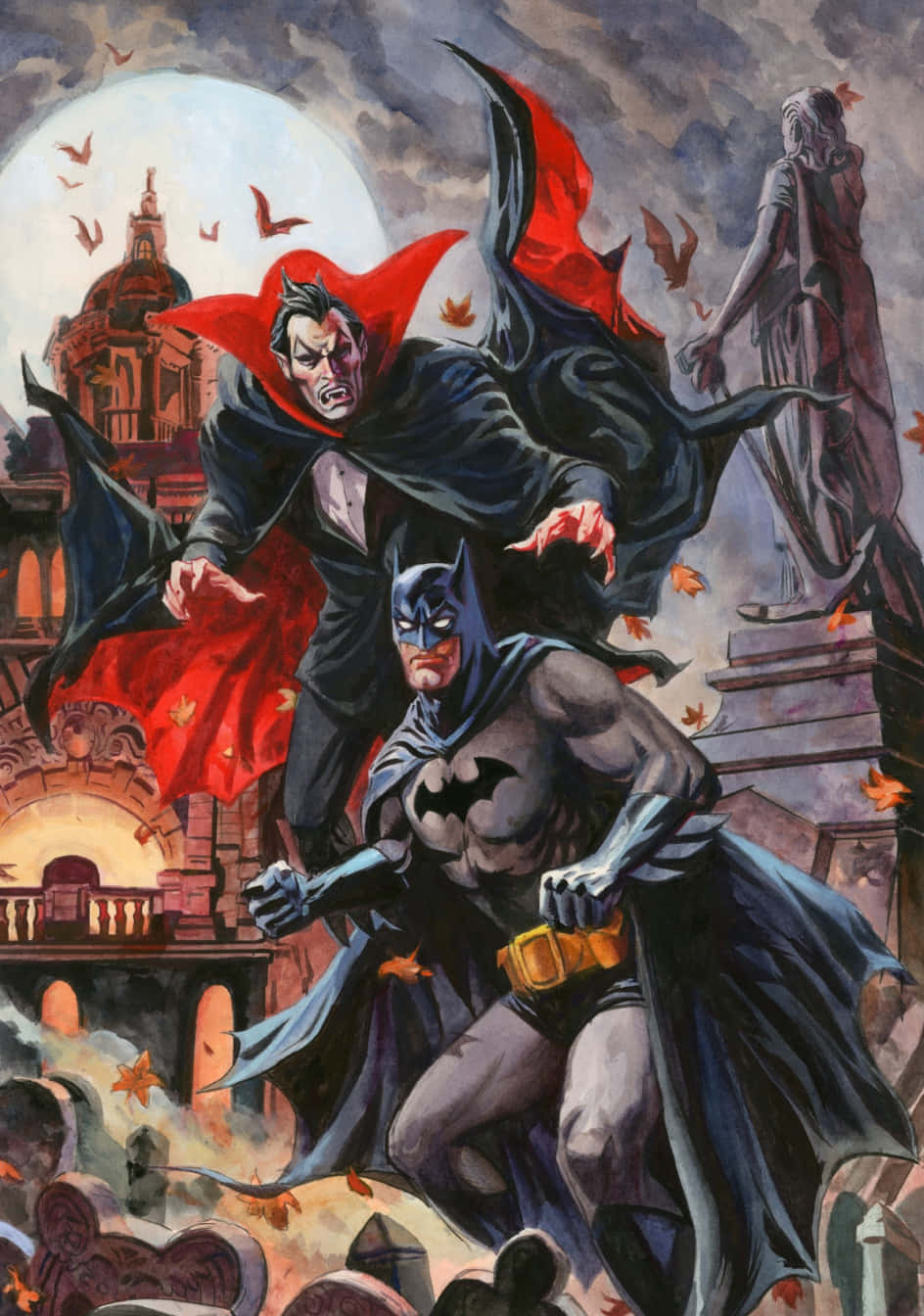 The Batman Vs Dracula, Batman, vampire, HD Phone Wallpaper