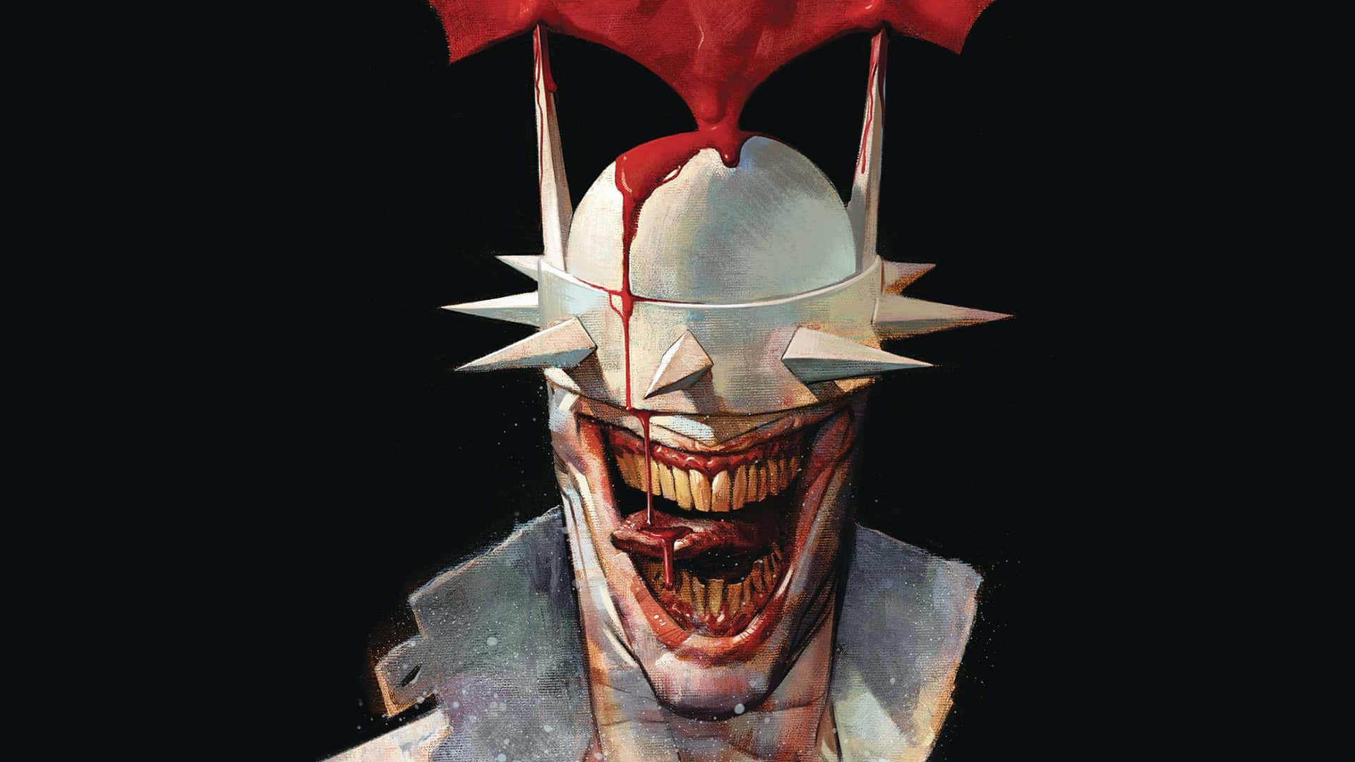 The Batman Who Laughs, spiked helmet, red bat emblem, Full HD Desktop Wallpaper