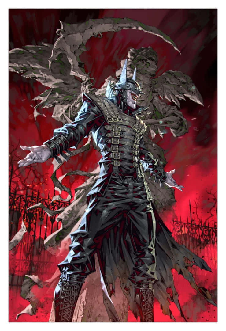 The Batman Who Laughs, bat-like wings, scythe, SD Phone Wallpaper