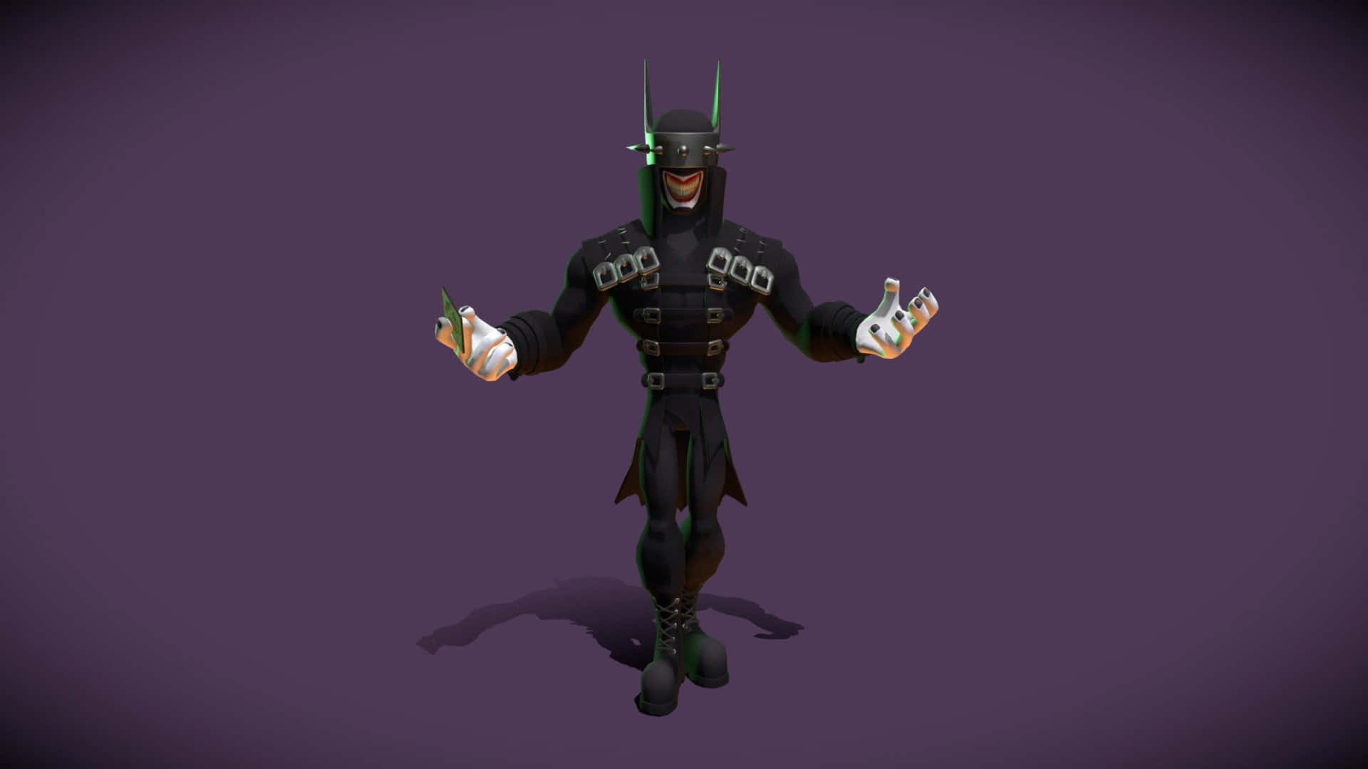 The Batman Who Laughs, black armor, glowing green accents, Full HD Desktop Wallpaper