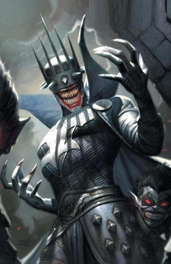 The Batman Who Laughs, spiked cowl, claws, SD Phone Wallpaper