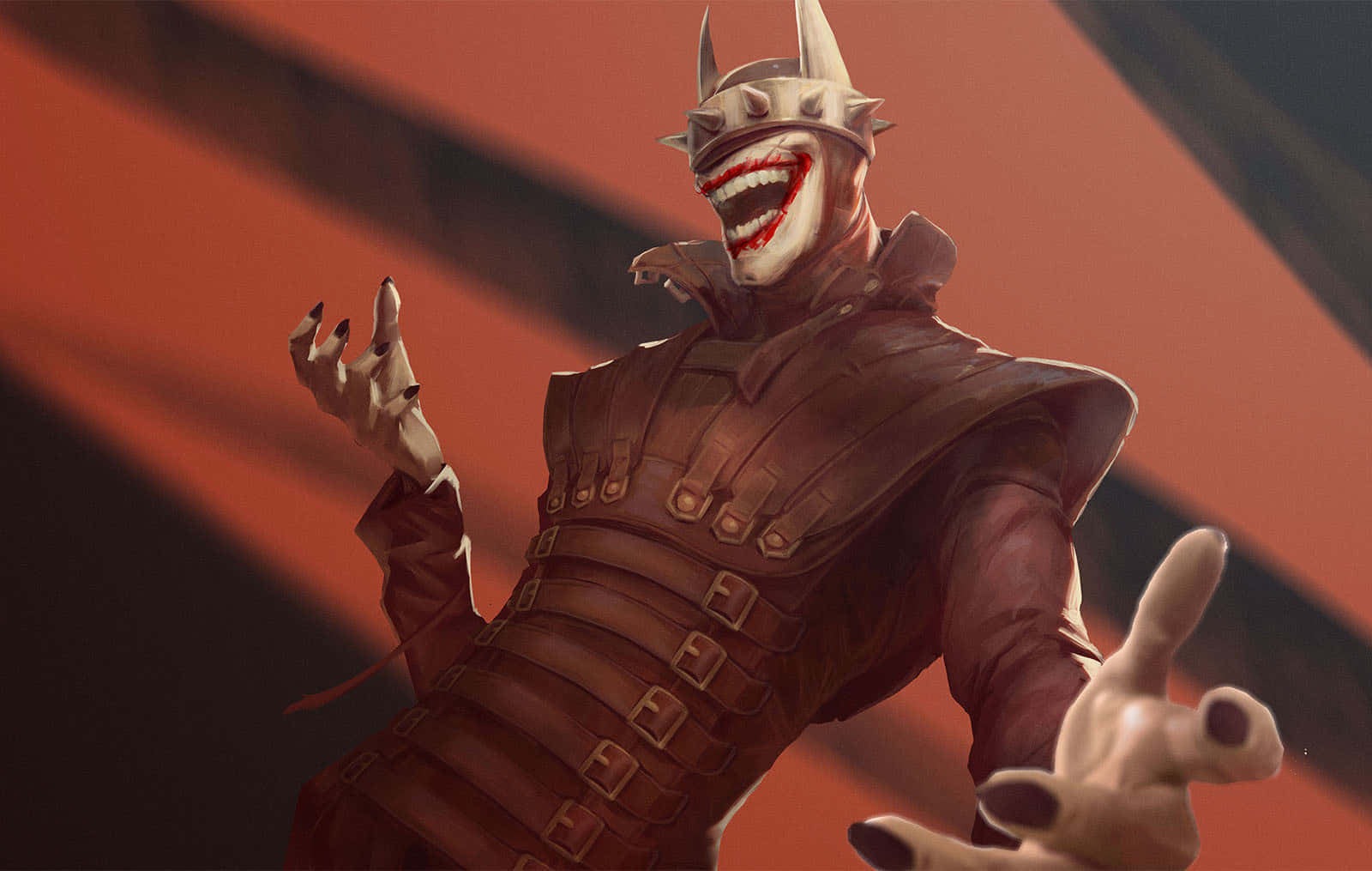 Batman Who Laughs, spiked helmet, leather armor, HD Desktop Wallpaper