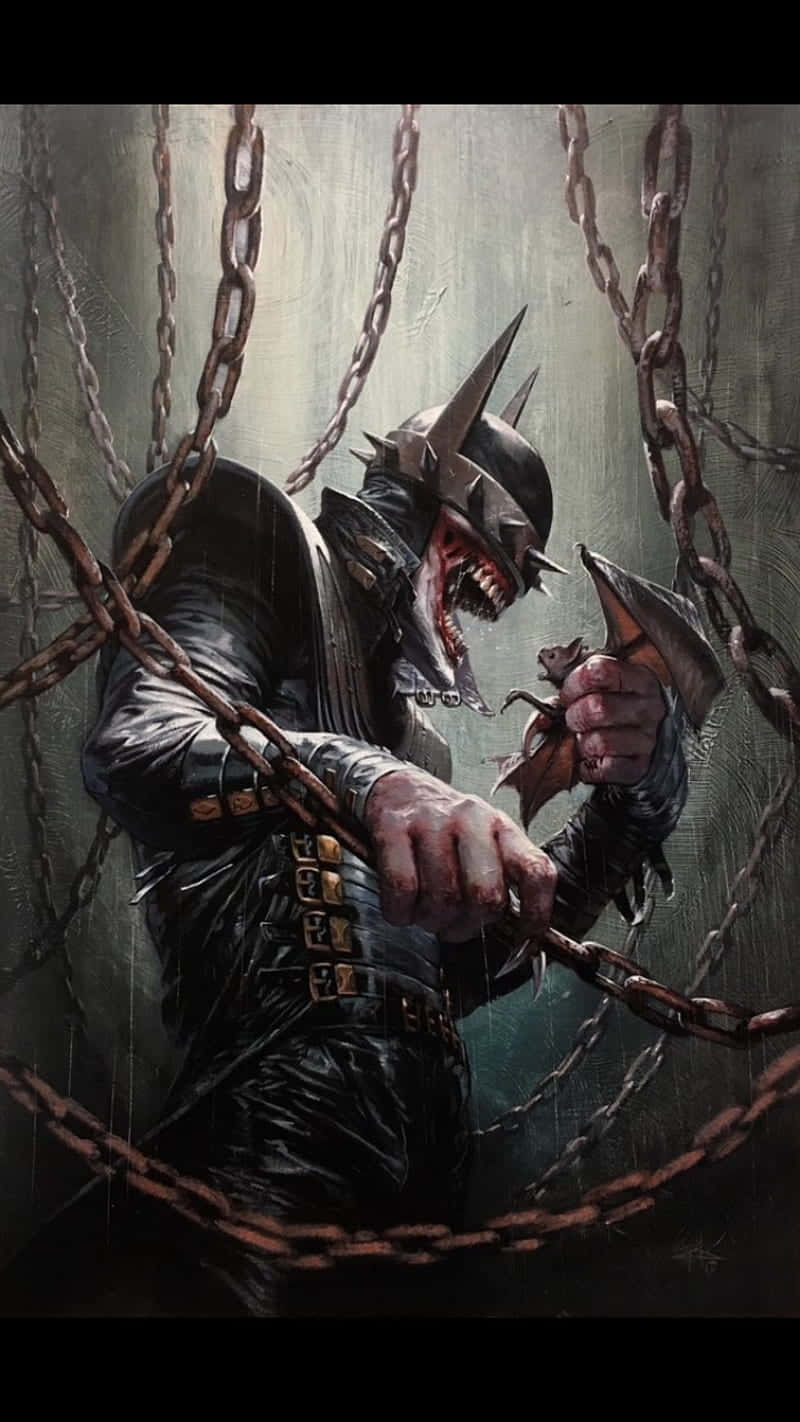 The Batman Who Laughs, bat-like figure, spiked helmet, HD Phone Wallpaper
