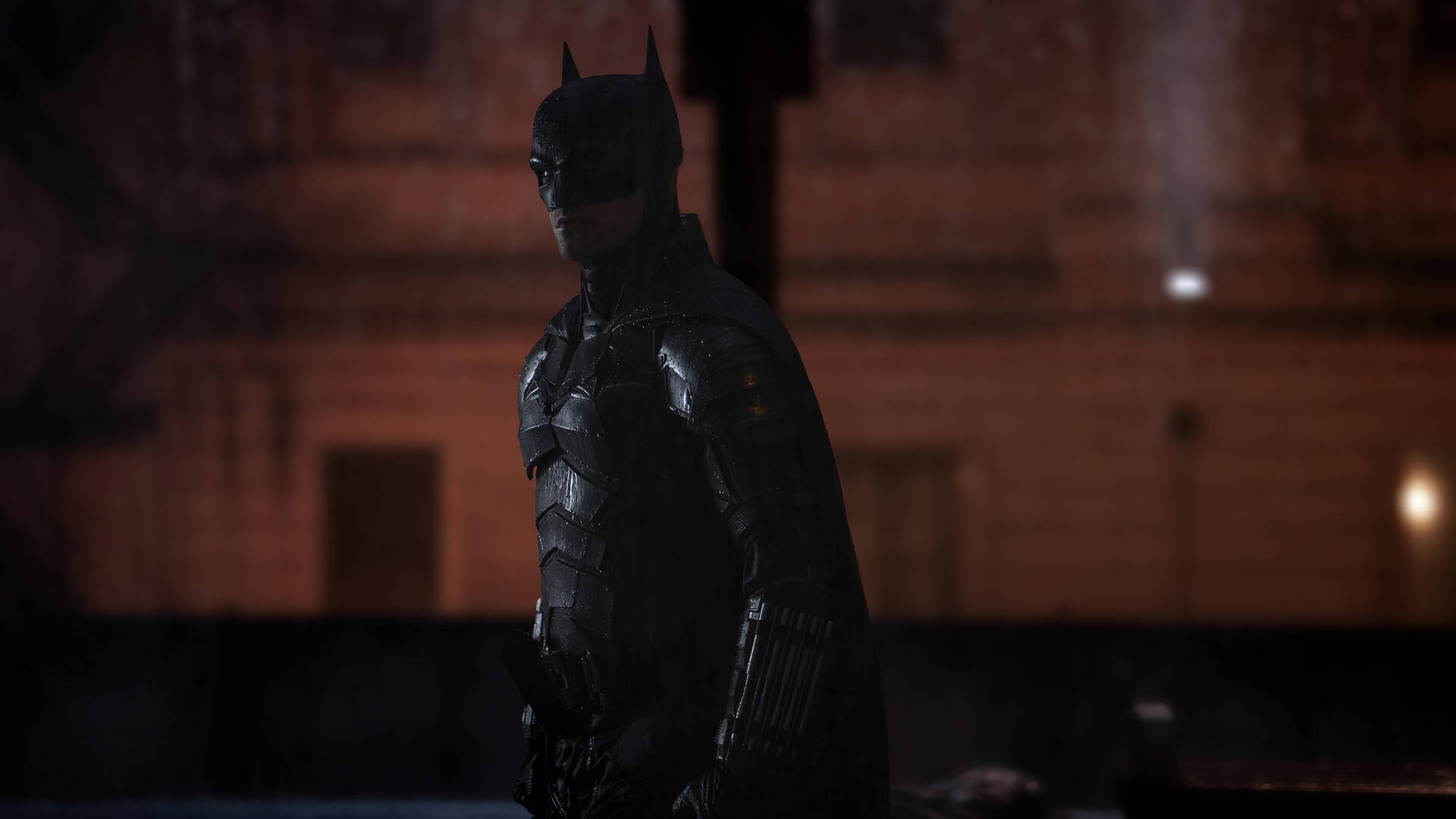 The Batman, rain, urban night, Full HD Desktop Wallpaper