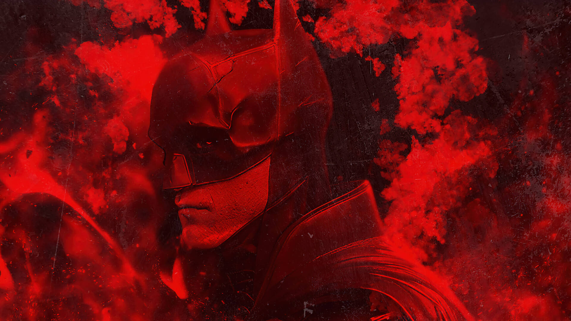 The Batman, red haze, smoke, Full HD Desktop Wallpaper