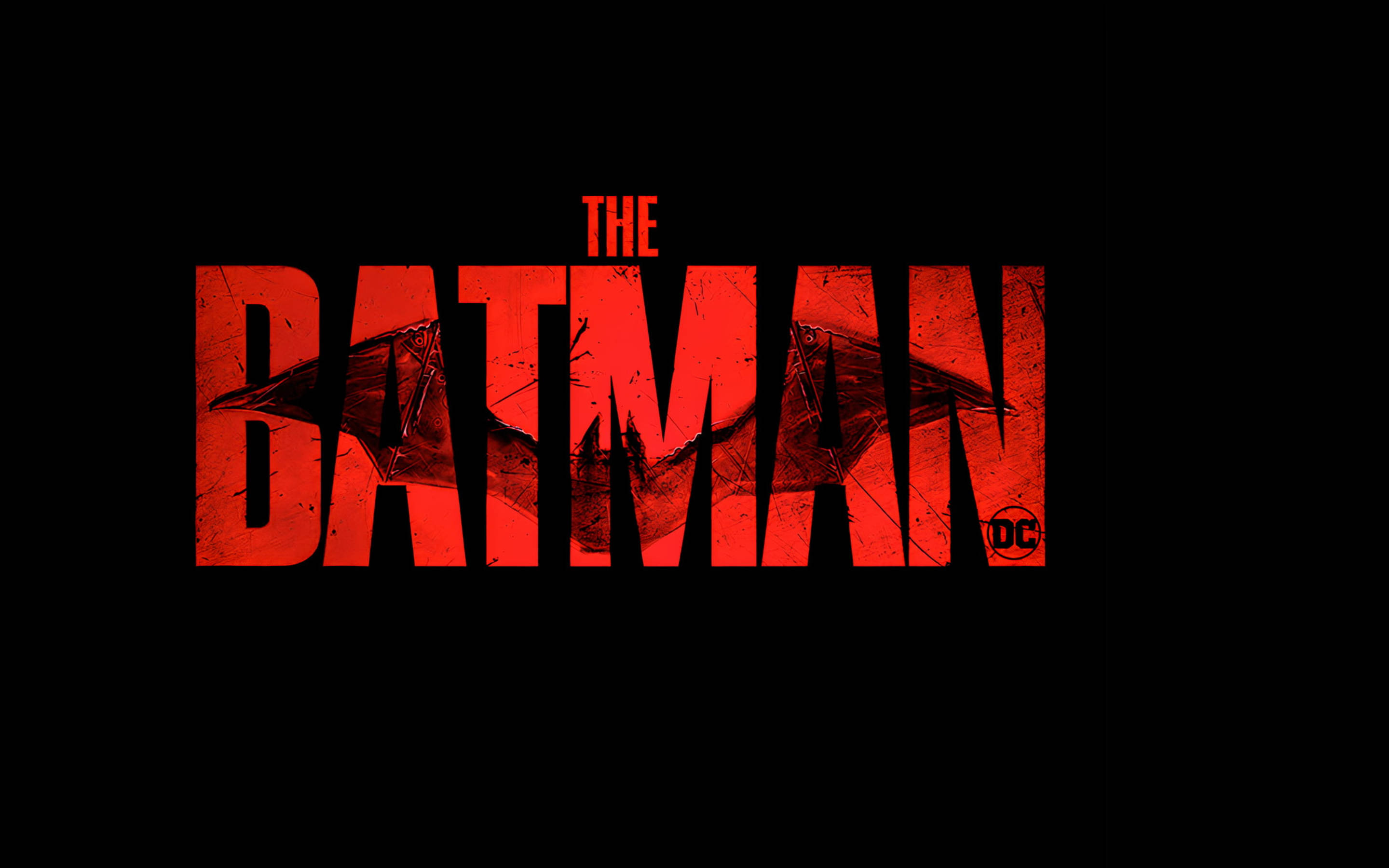 The Batman, red logo, distressed, 2K Desktop Wallpaper