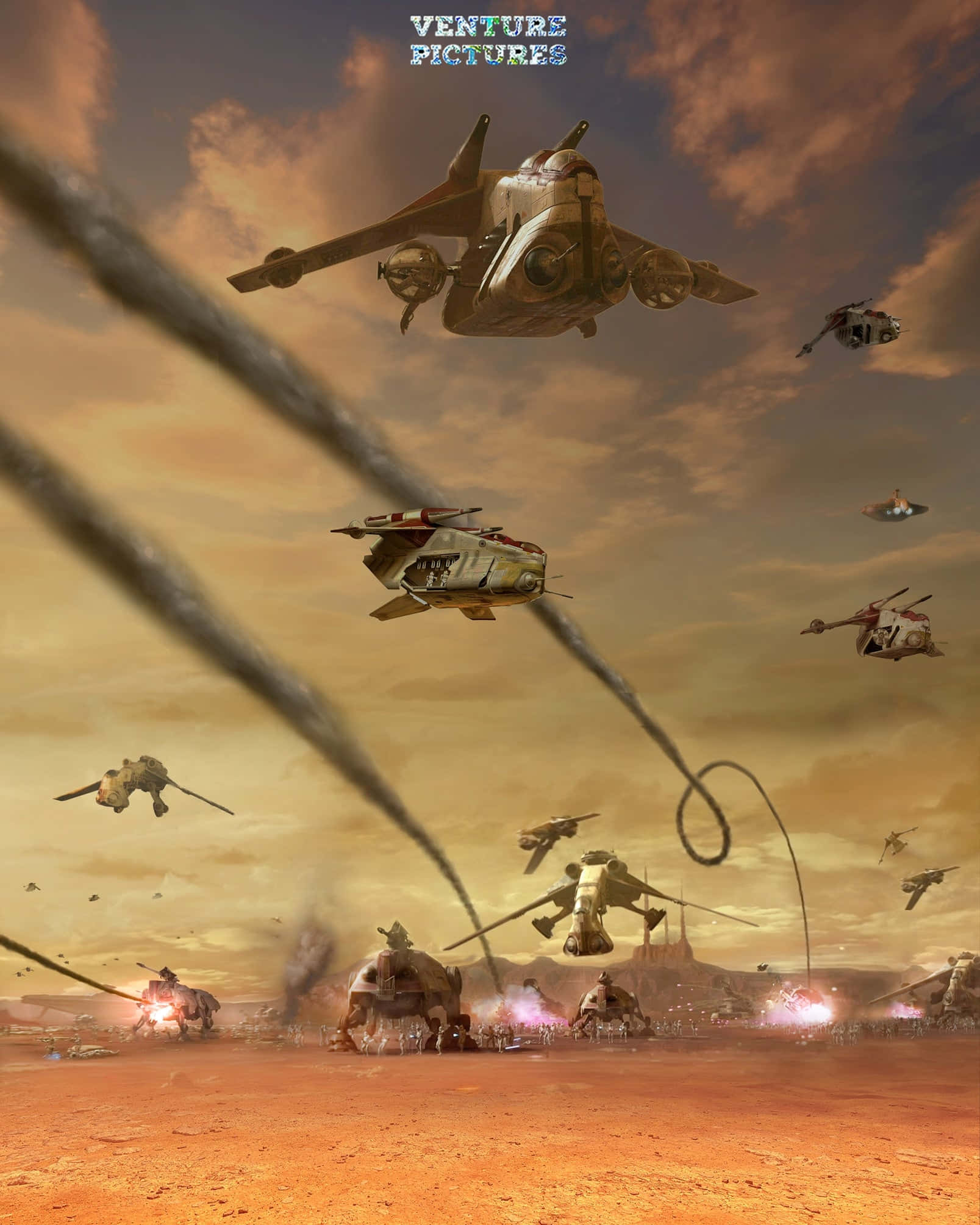 The Battle Of Geonosis, futuristic warships, ground vehicles, Full HD Phone Wallpaper