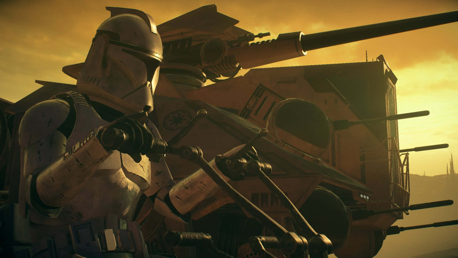 The Battle Of Geonosis, clone trooper, armored vehicle, Full HD Desktop Wallpaper