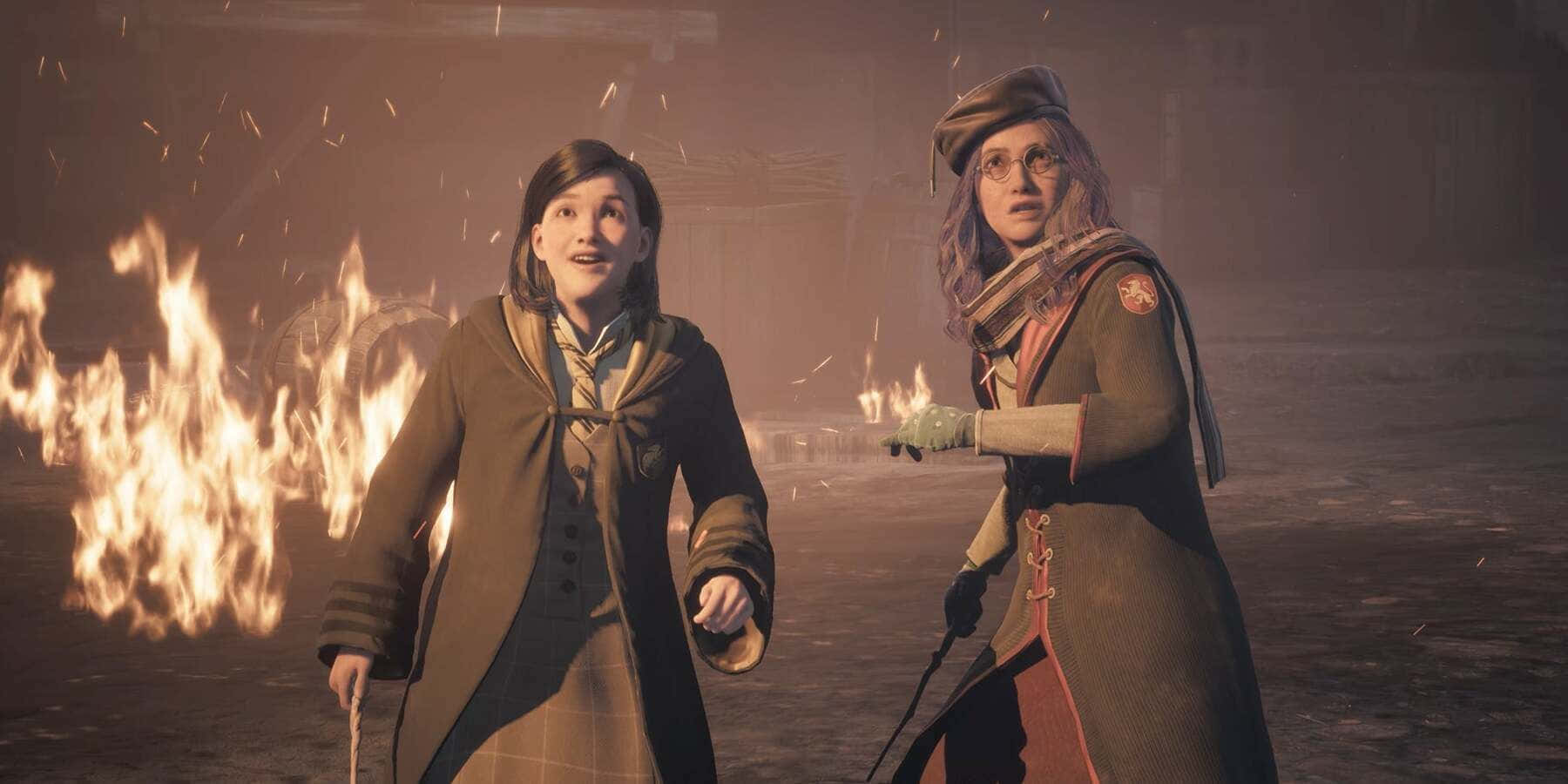 The Battle of Hogwarts, vintage coats, fiery, HD Desktop Wallpaper