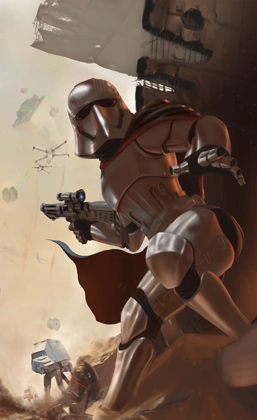 The Battle Of Jakku, stormtrooper, silver armor, HD Phone Wallpaper