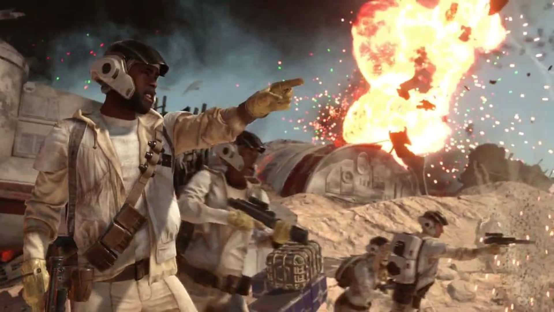 The Battle Of Jakku, desert, soldiers, Full HD Desktop Wallpaper