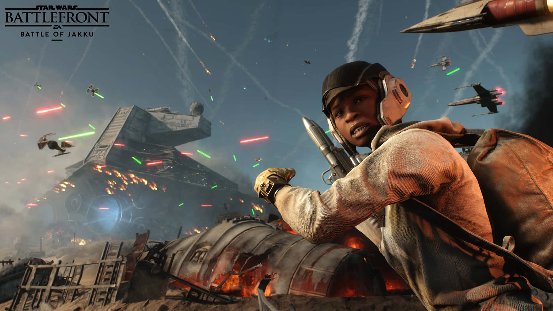 The Battle Of Jakku, desert battlefield, soldier, Full HD Desktop Wallpaper