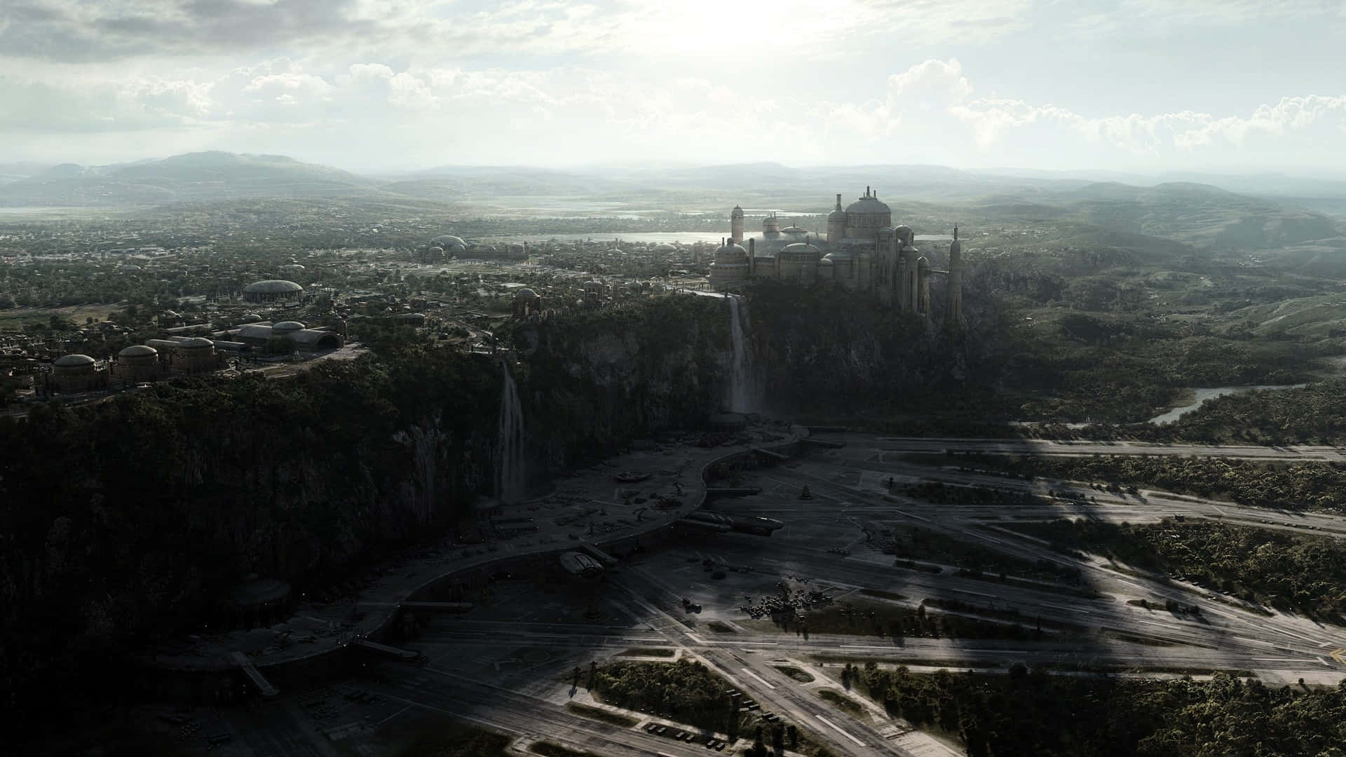 Naboo, castle, cliff, Full HD Desktop Wallpaper