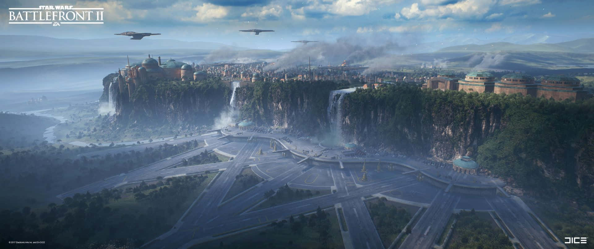 Naboo, starfighters, cliffs, Full HD Desktop Wallpaper