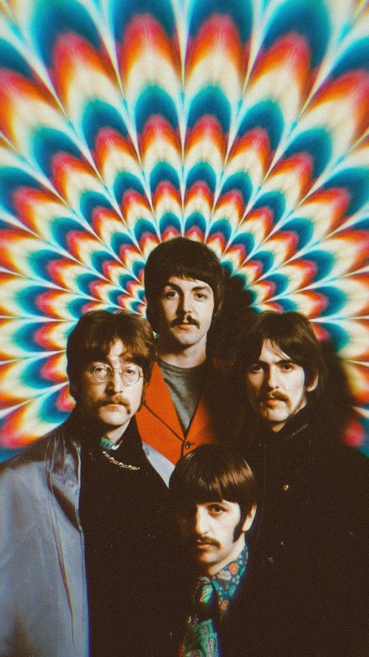 The Beatles, psychedelic, rainbow mandala, HD Phone Wallpaper