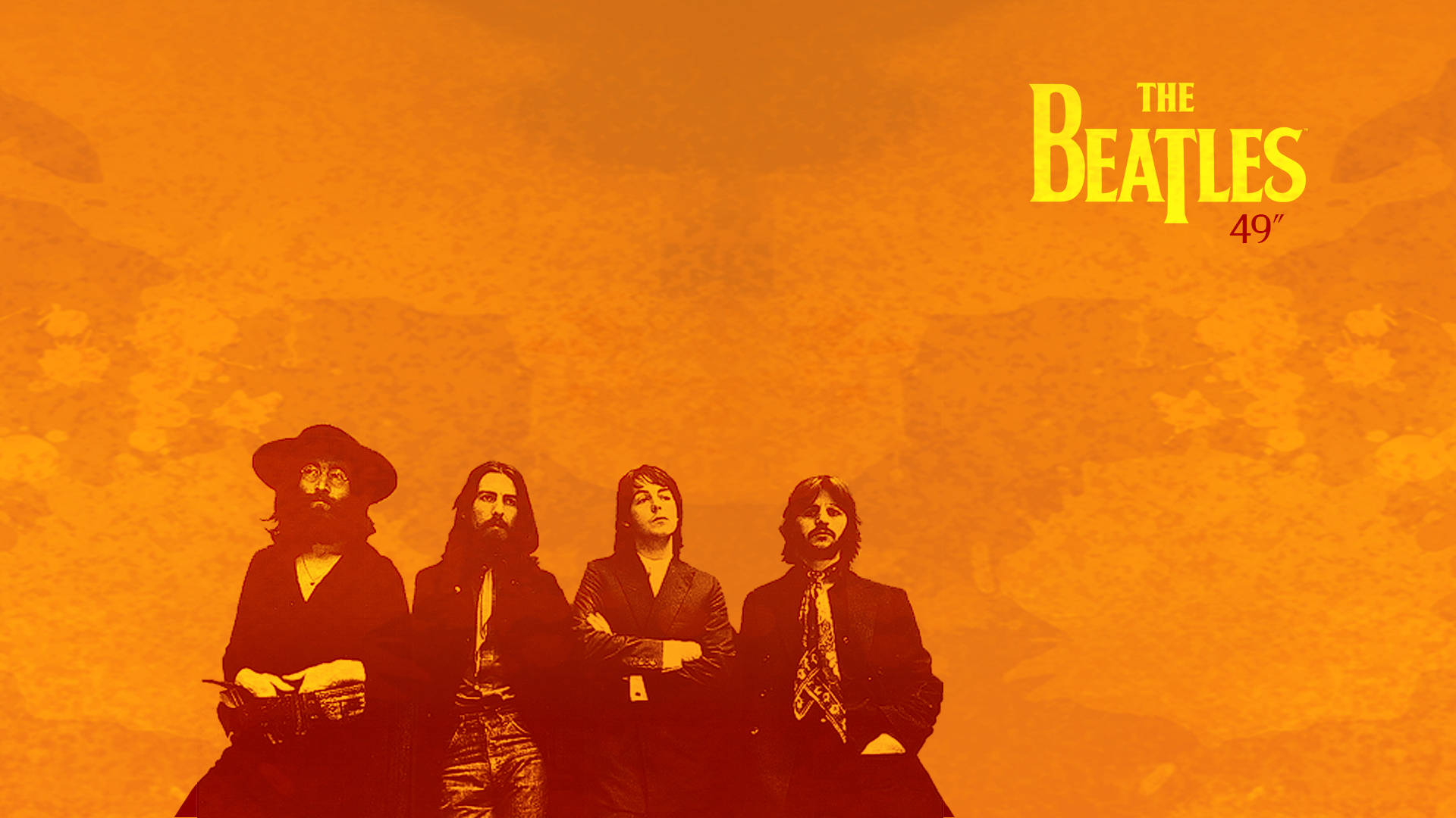The Beatles, orange, silhouette, Full HD Desktop Wallpaper