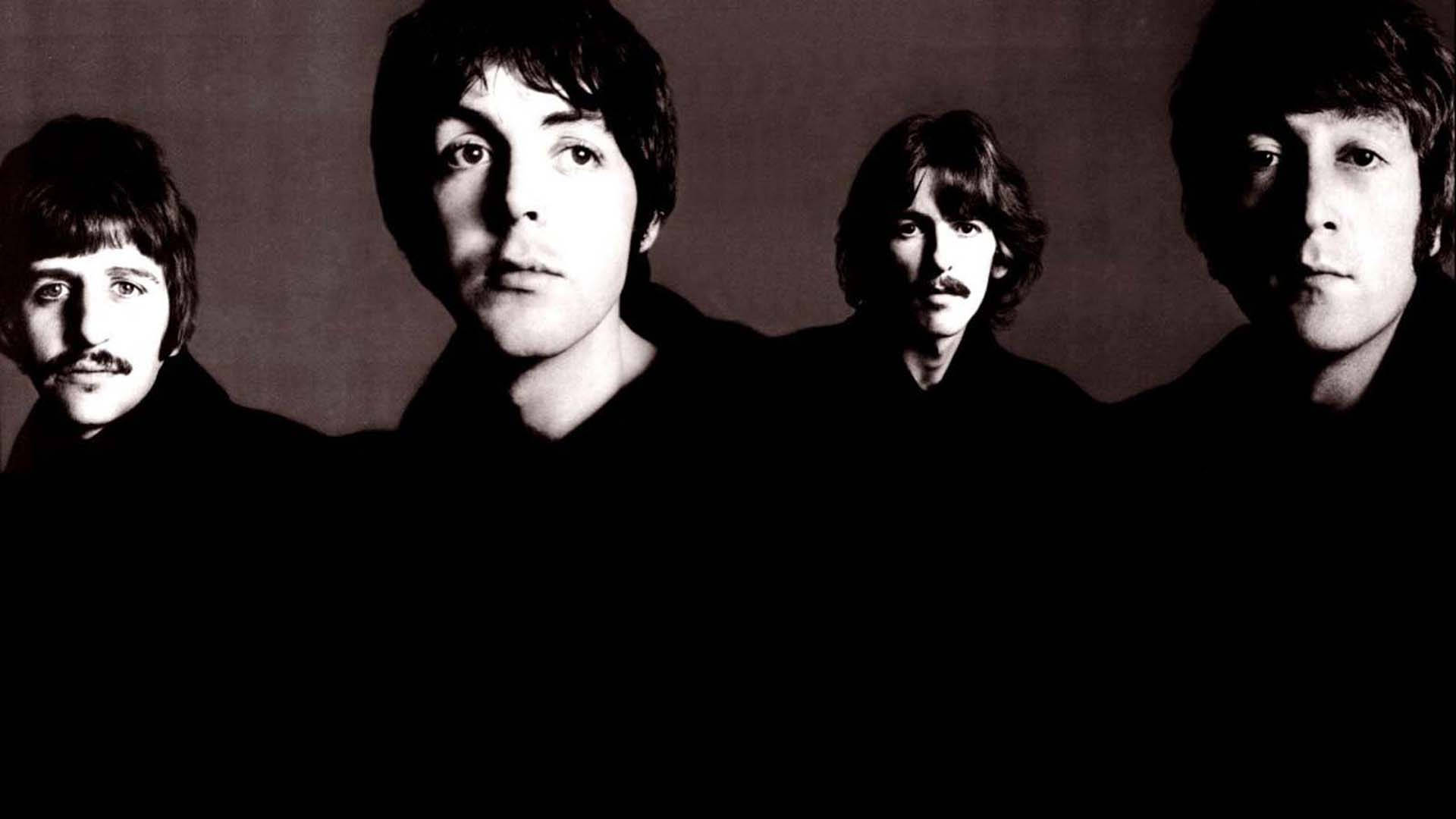 The Beatles, 1960s hairstyles, high-contrast black-and-white, Full HD Desktop Wallpaper